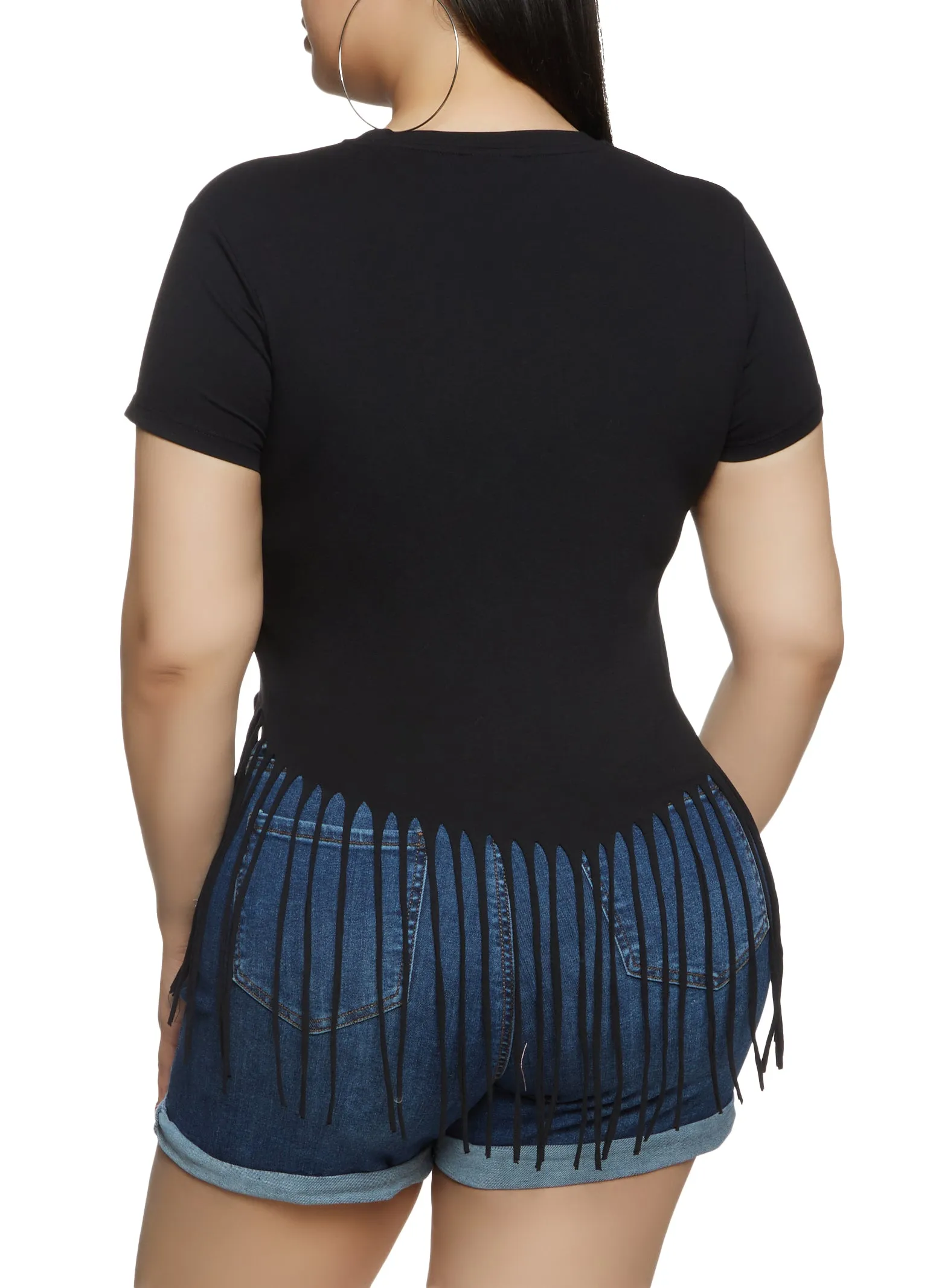 Plus Size Fringe Trim Queen Diva Graphic Tee sold by Rainbow product image thumbnail 2