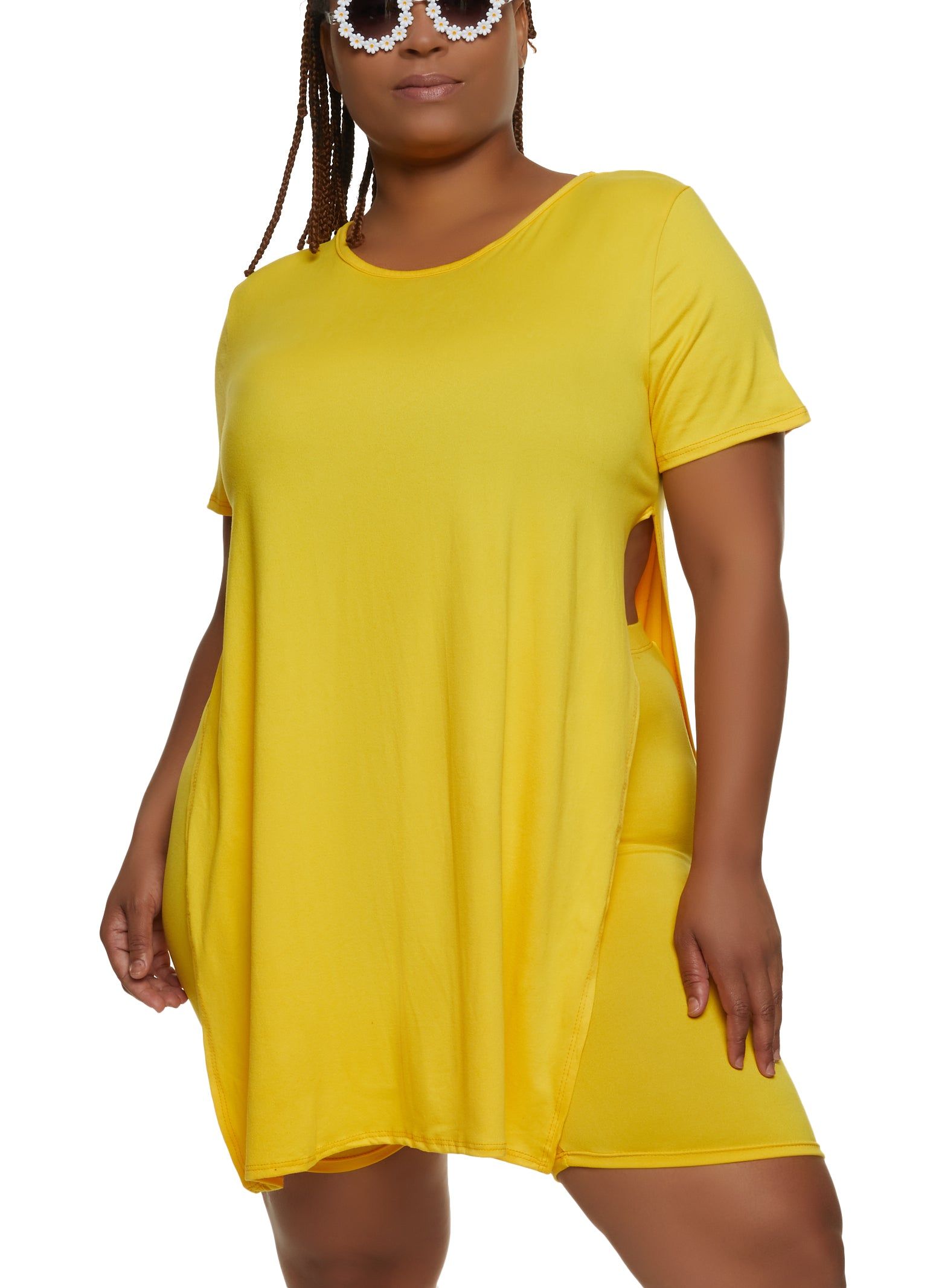 Plus Size High Side Slit Tunic Tee sold by Rainbow product image thumbnail 2
