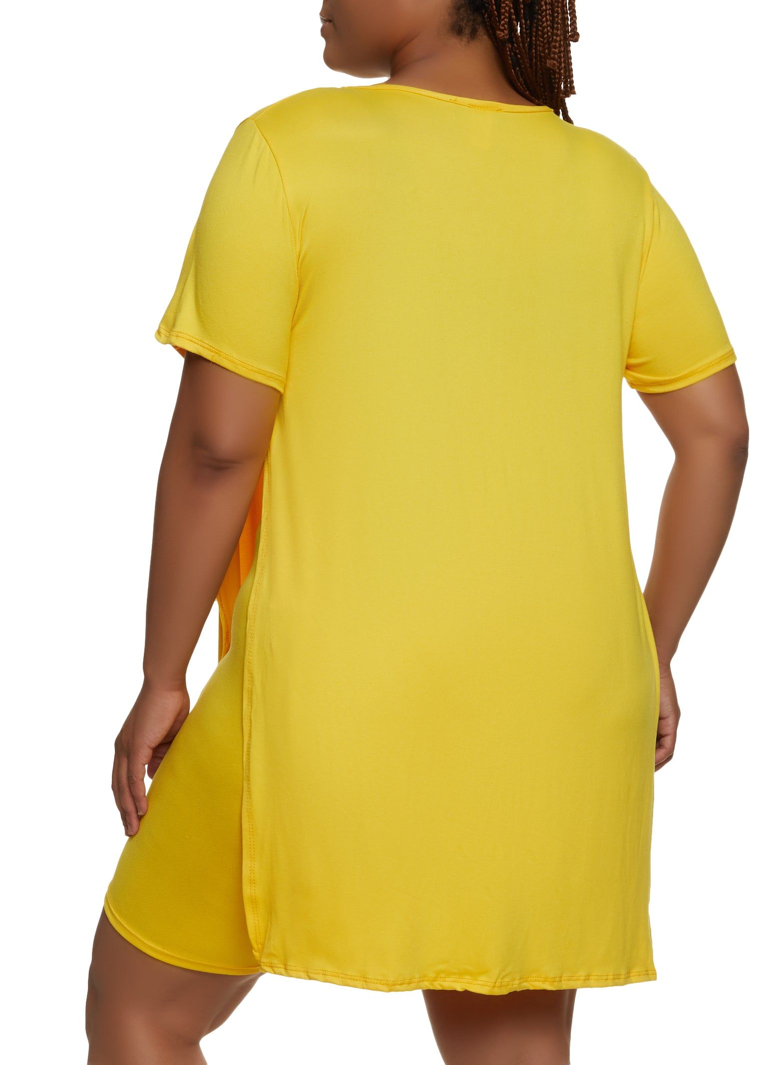 Plus Size High Side Slit Tunic Tee sold by Rainbow product image thumbnail 3