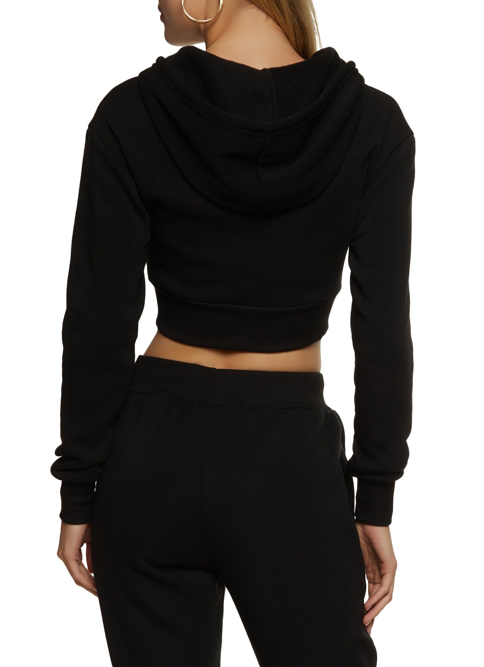 Fleece Zip Up Cropped Hoodie sold by Rainbow product image thumbnail 3