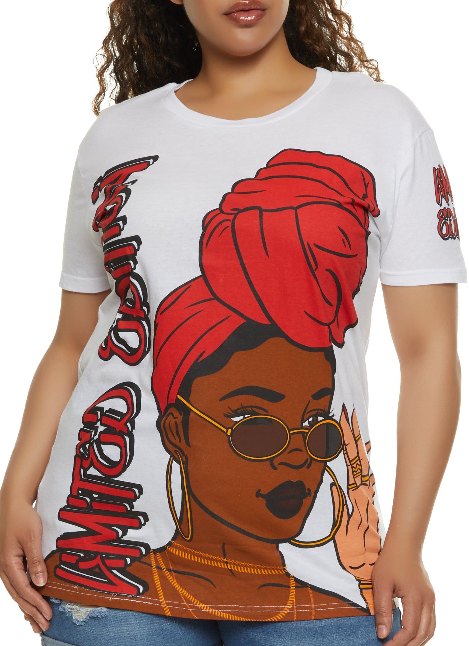 Plus Size Limited Edition Face Graphic Tee sold by Rainbow