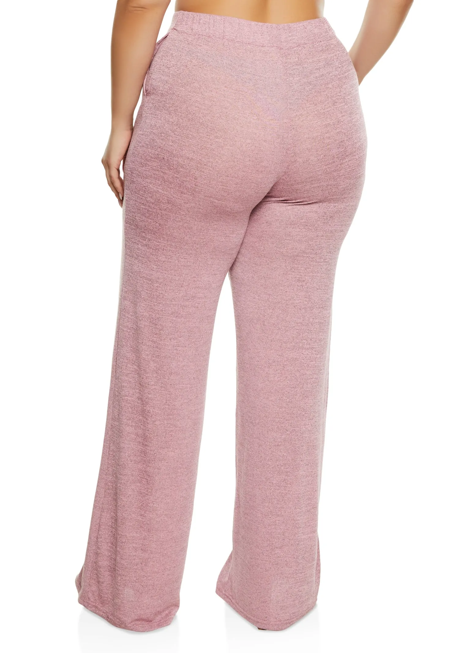 Plus Size Daisy Brushed Knit High Waist Wide Leg Pants sold by Rainbow product image thumbnail 3