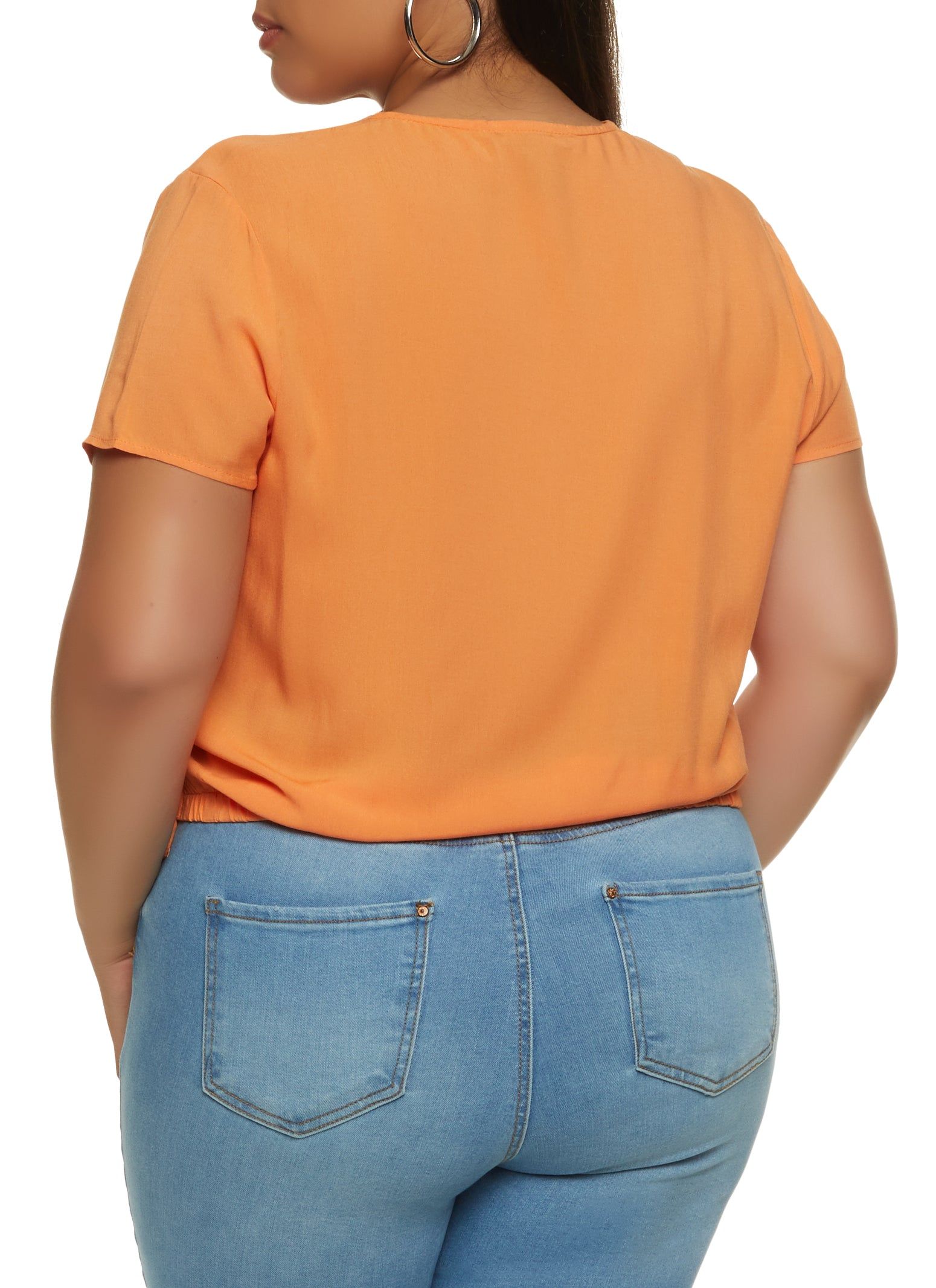 Plus Size Short Sleeve Side Tie Wrap Top sold by Rainbow product image thumbnail 2