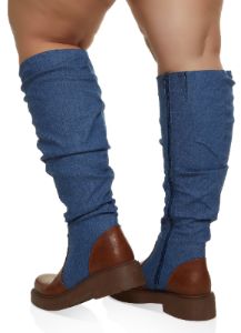Round Toe Ruched Wide Calf Boots sold by Rainbow