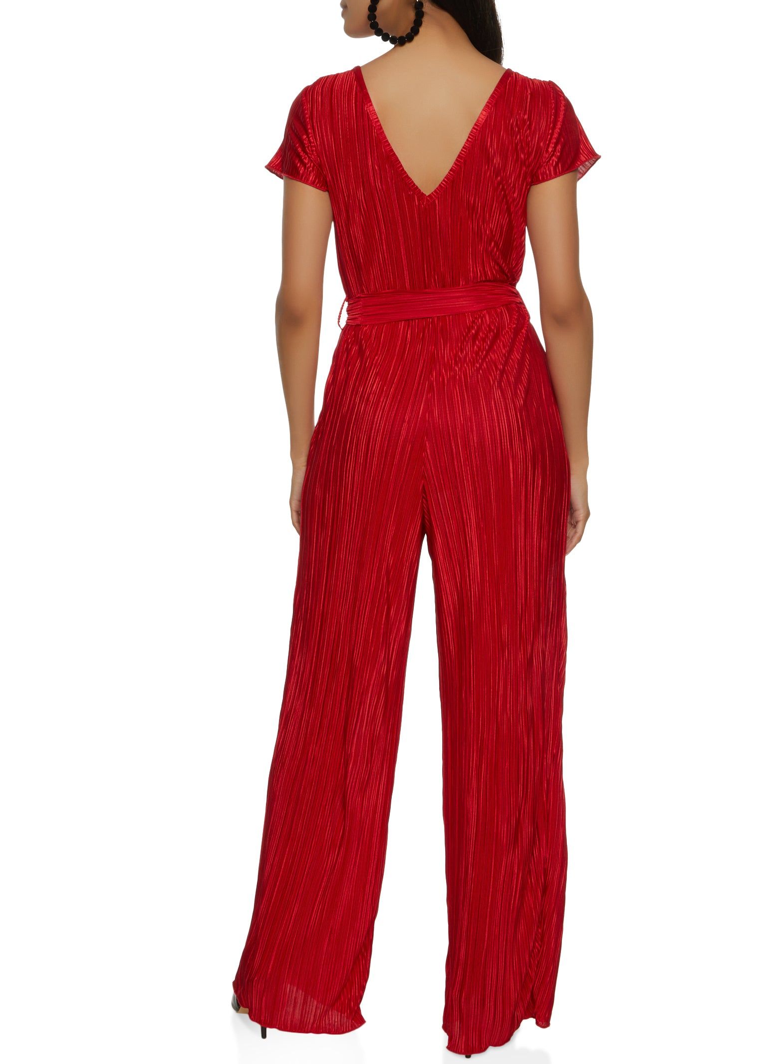 Plisse Tie Waist Wrap Jumpsuit sold by Rainbow product image thumbnail 2