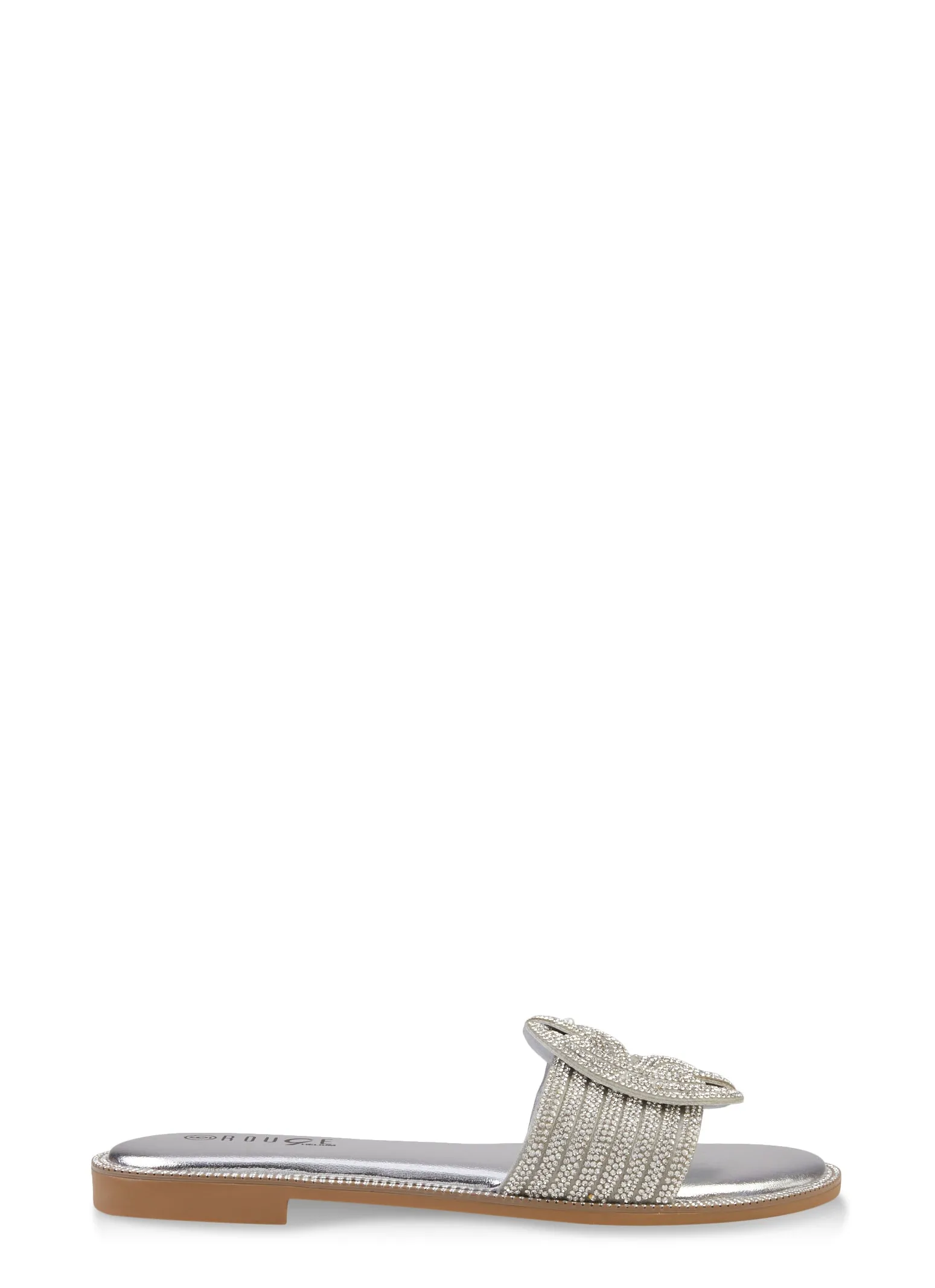 Rhinestone Trim Braided Band Slide Sandals sold by Rainbow product image thumbnail 2