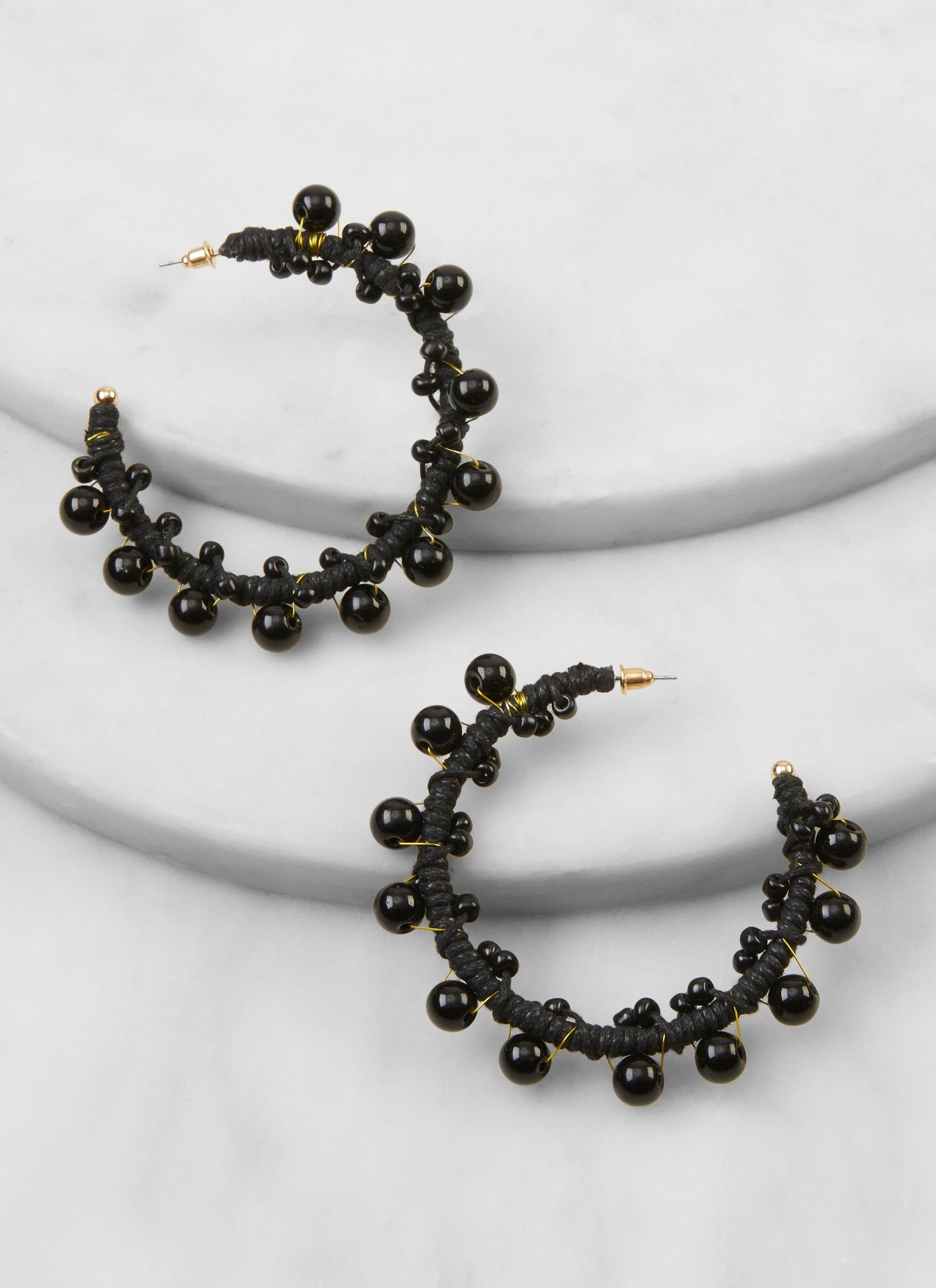 Woven Beaded Hoop Earrings sold by Rainbow product image thumbnail 2