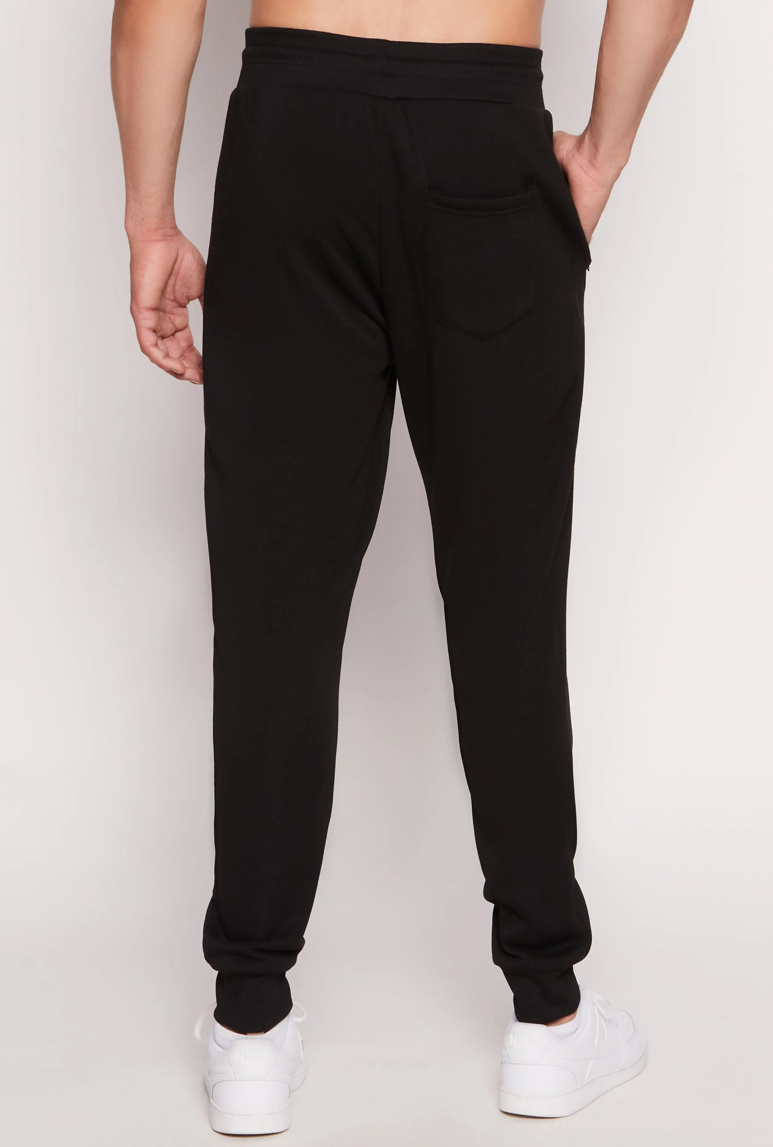 Mens Fleece Lined Zip Drawstring Joggers sold by Rainbow product image thumbnail 3