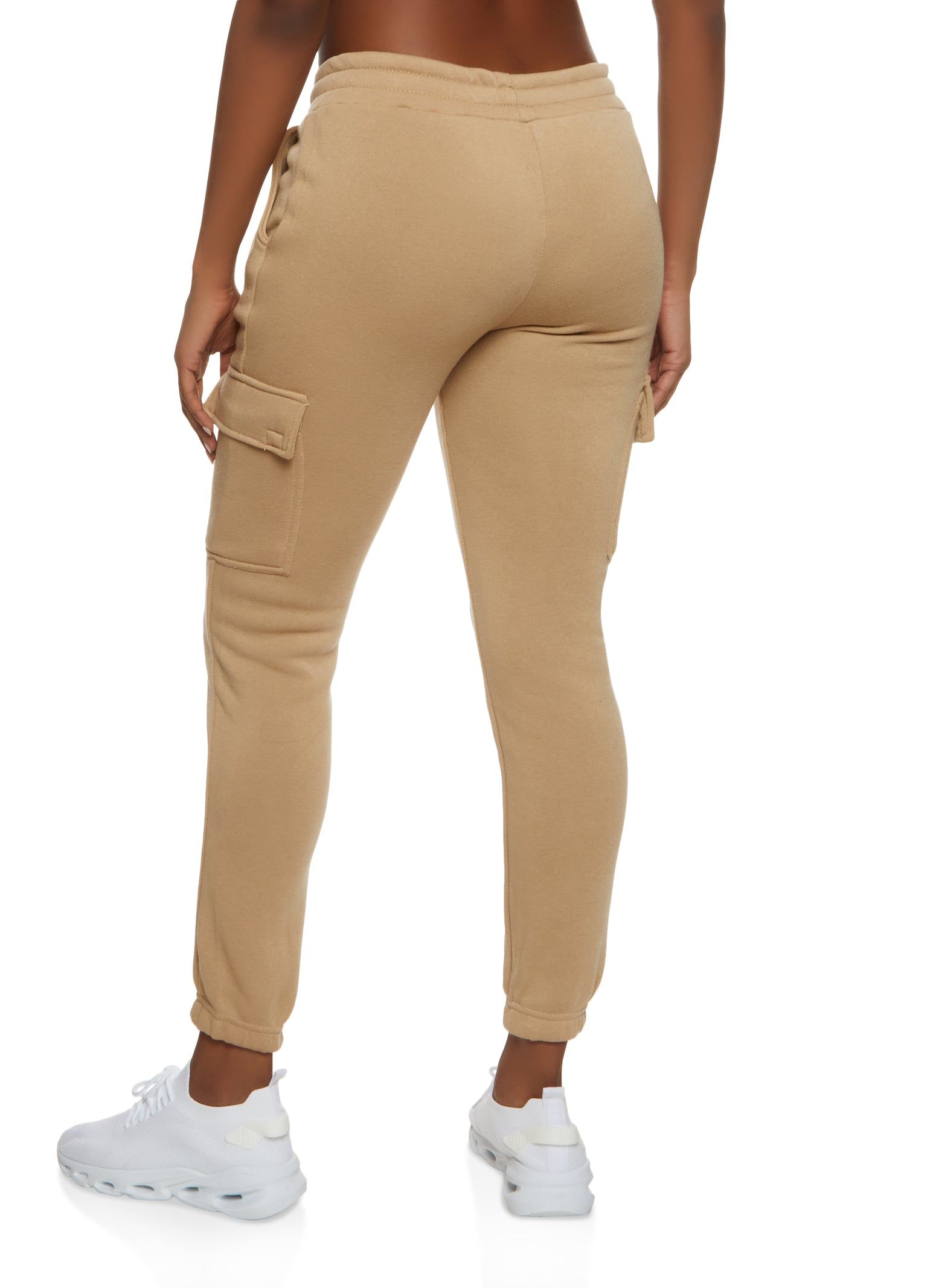 Solid Fleece Drawstring Cargo Pocket Joggers sold by Rainbow product image thumbnail 2