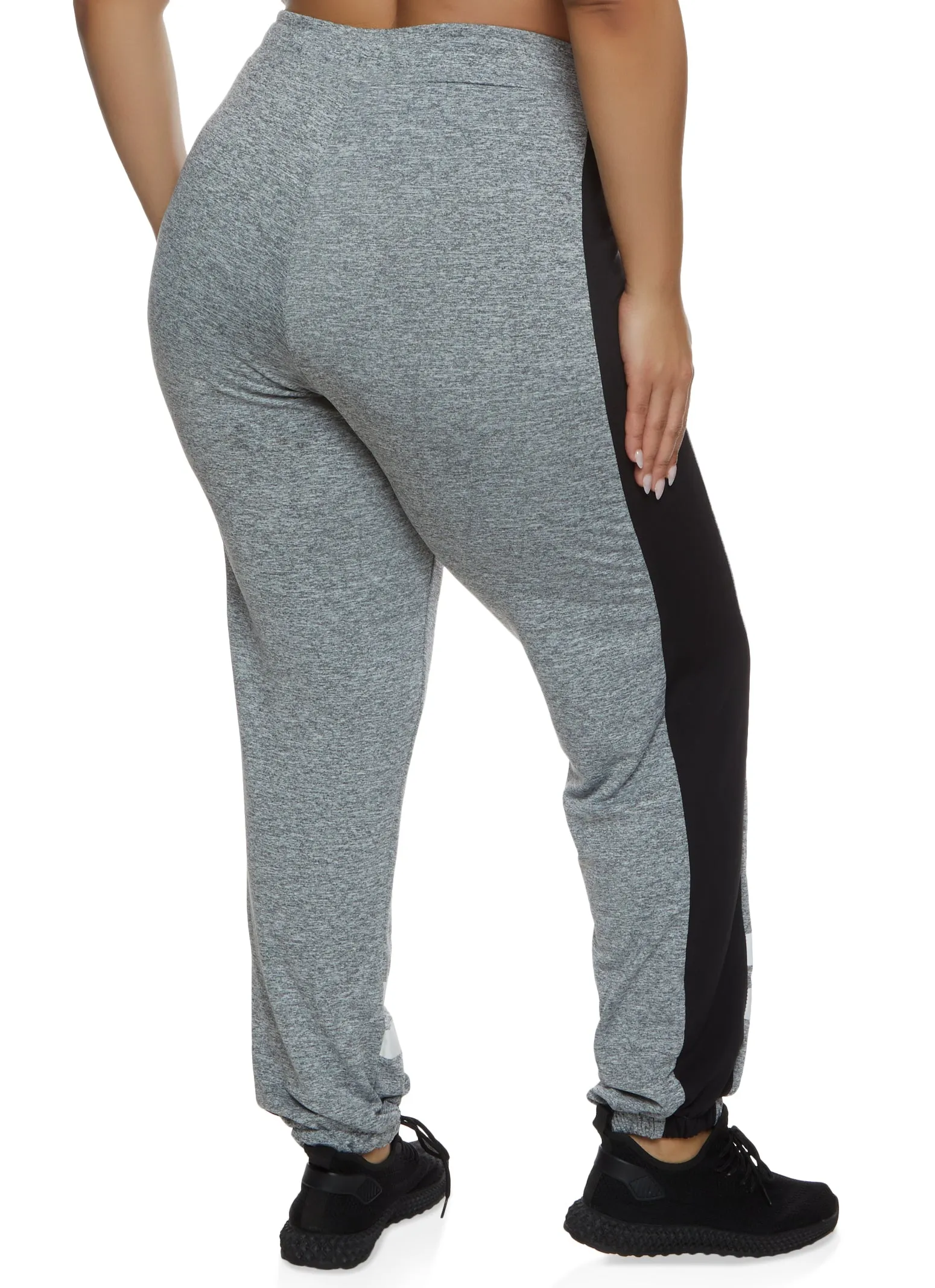 Plus Size Side Color Block Varsity Stripe Detail Sweatpants sold by Rainbow product image thumbnail 2