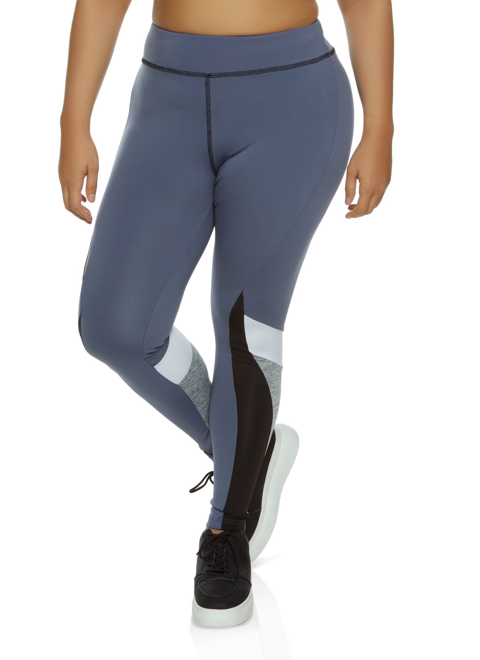 Plus Size Color Block High Waist Leggings sold by Rainbow