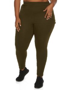 Plus Size High Waist Cargo Pocket Leggings sold by Rainbow