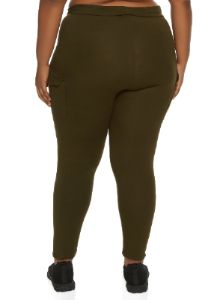 Plus Size High Waist Cargo Pocket Leggings sold by Rainbow