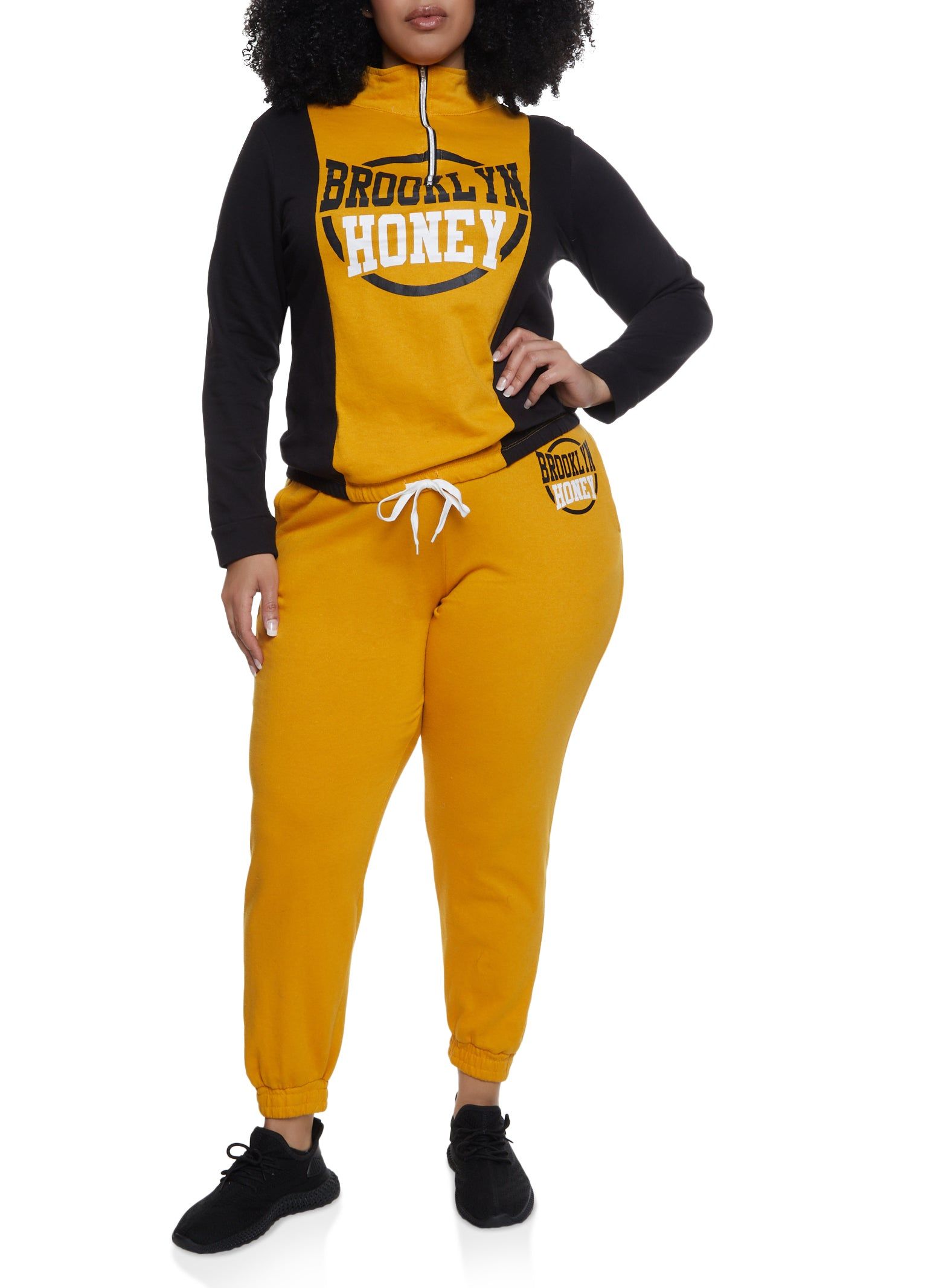 Plus Size Brooklyn Honey Graphic Color Block Sweatshirt sold by Rainbow product image thumbnail 2