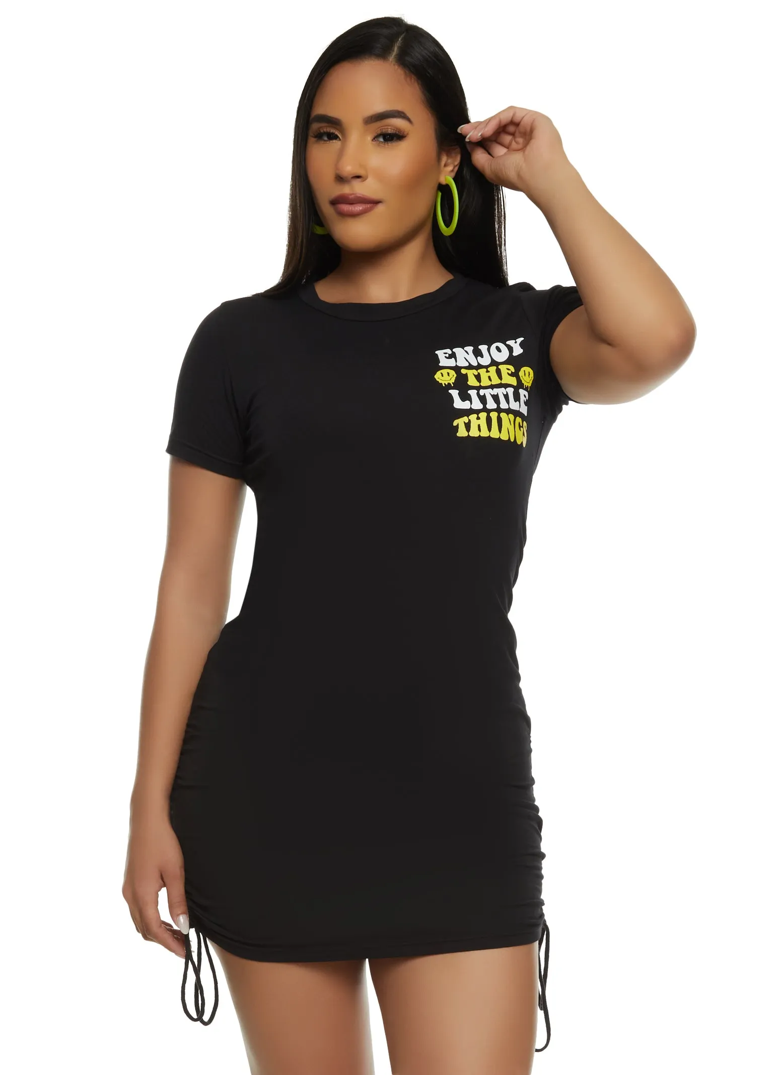 Enjoy The Little Things Graphic T Shirt Mini Dress sold by Rainbow