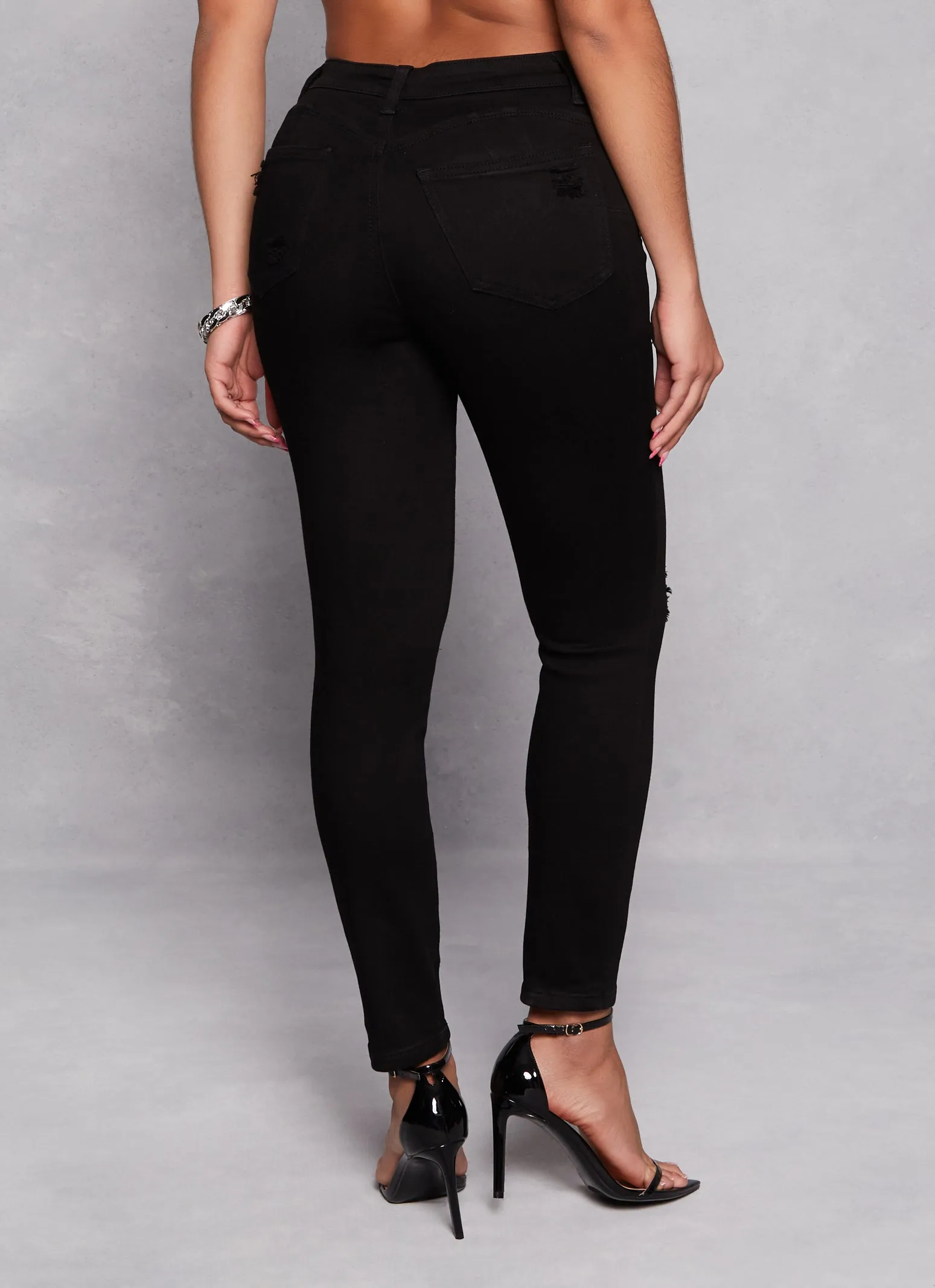 WAX Distressed High Waist Skinny Jeans sold by Rainbow product image thumbnail 3