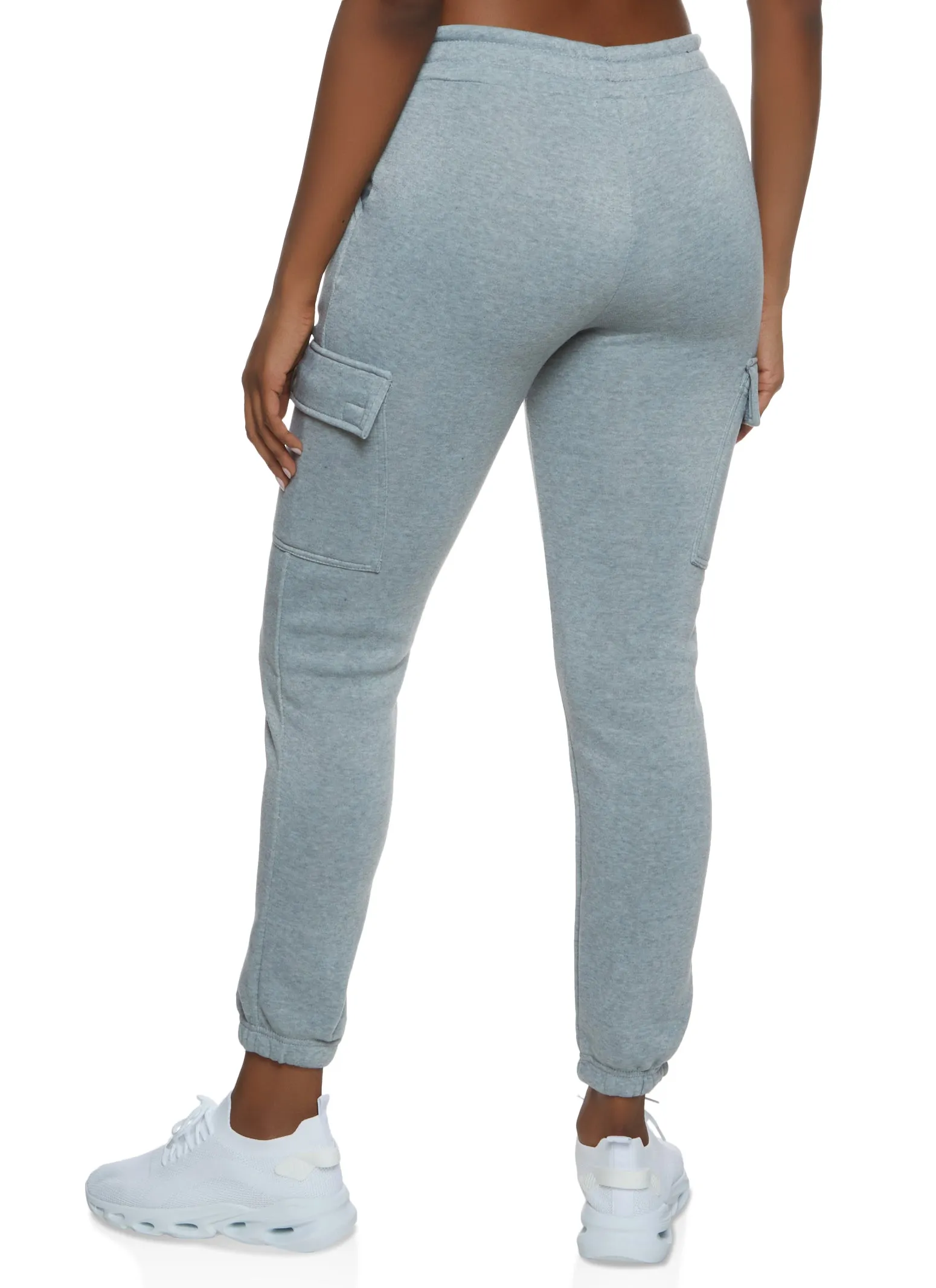 Solid Fleece Drawstring Cargo Pocket Joggers sold by Rainbow product image thumbnail 2