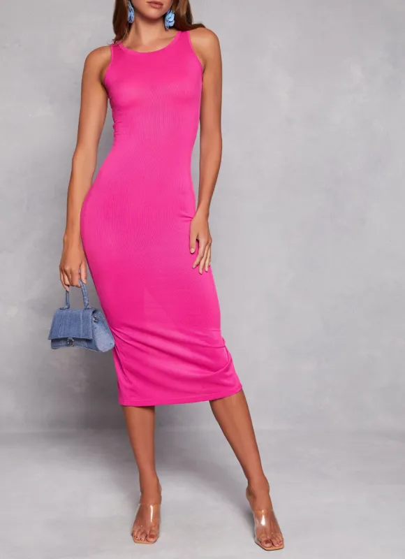 Daisy Ribbed Crew Neck Maxi Tank Dress sold by Rainbow