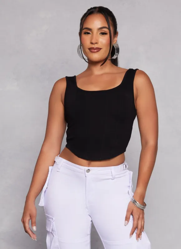 Scoop Neck Corset Tank Top sold by Rainbow