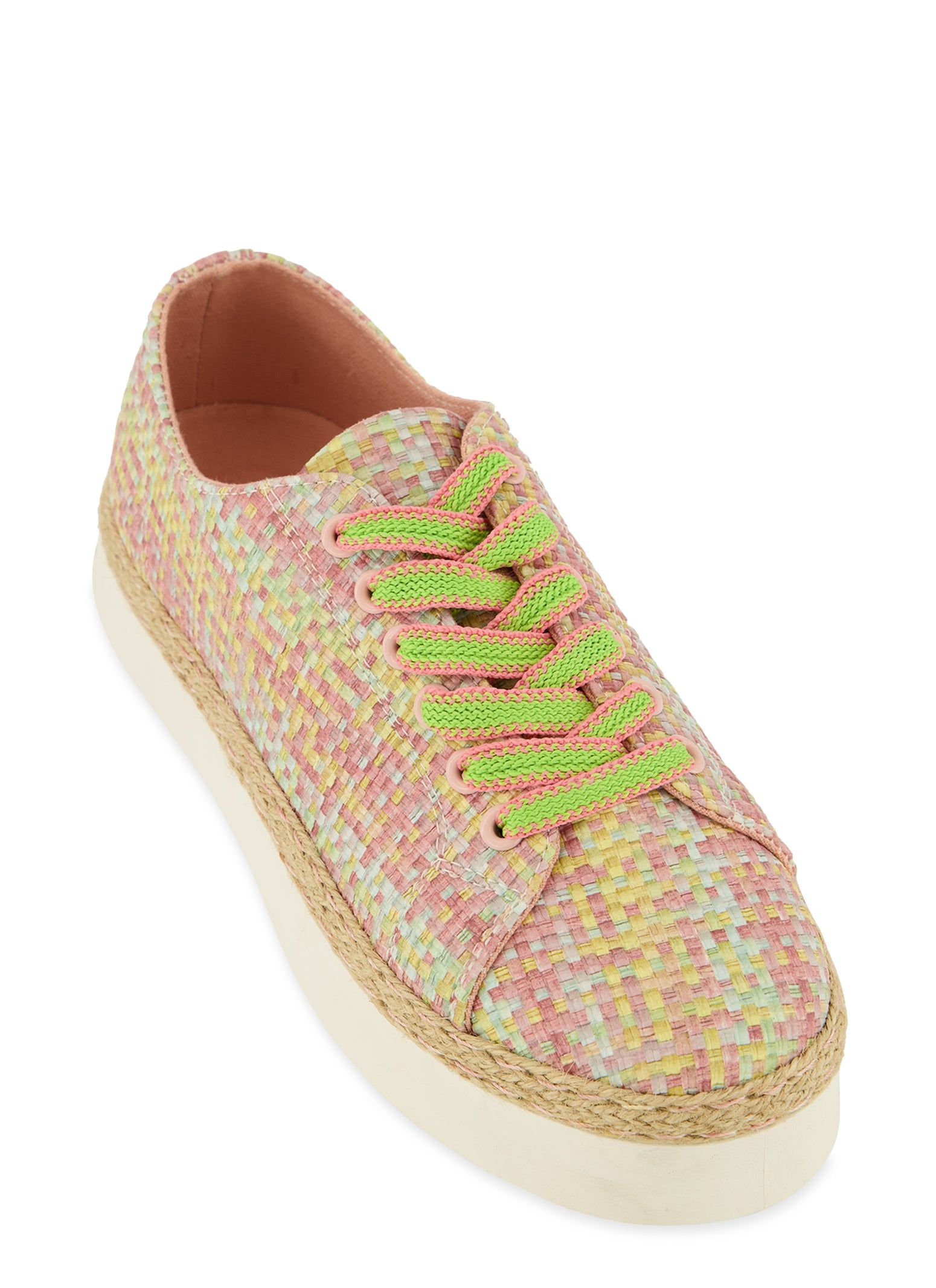 Lace Up Espadrille Platform Sneakers sold by Rainbow