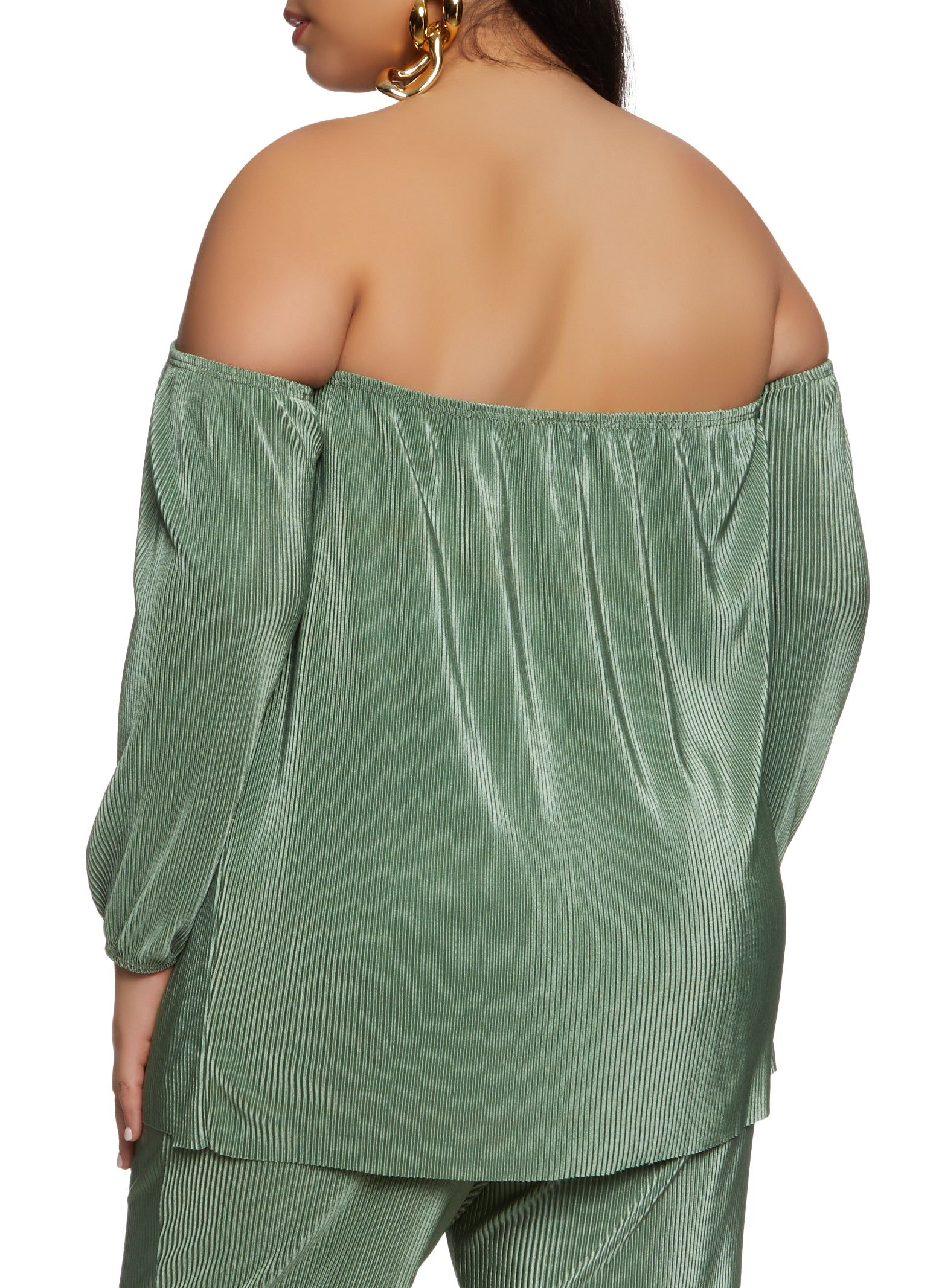 Plus Size Plisse Off the Shoulder Top sold by Rainbow product image thumbnail 3