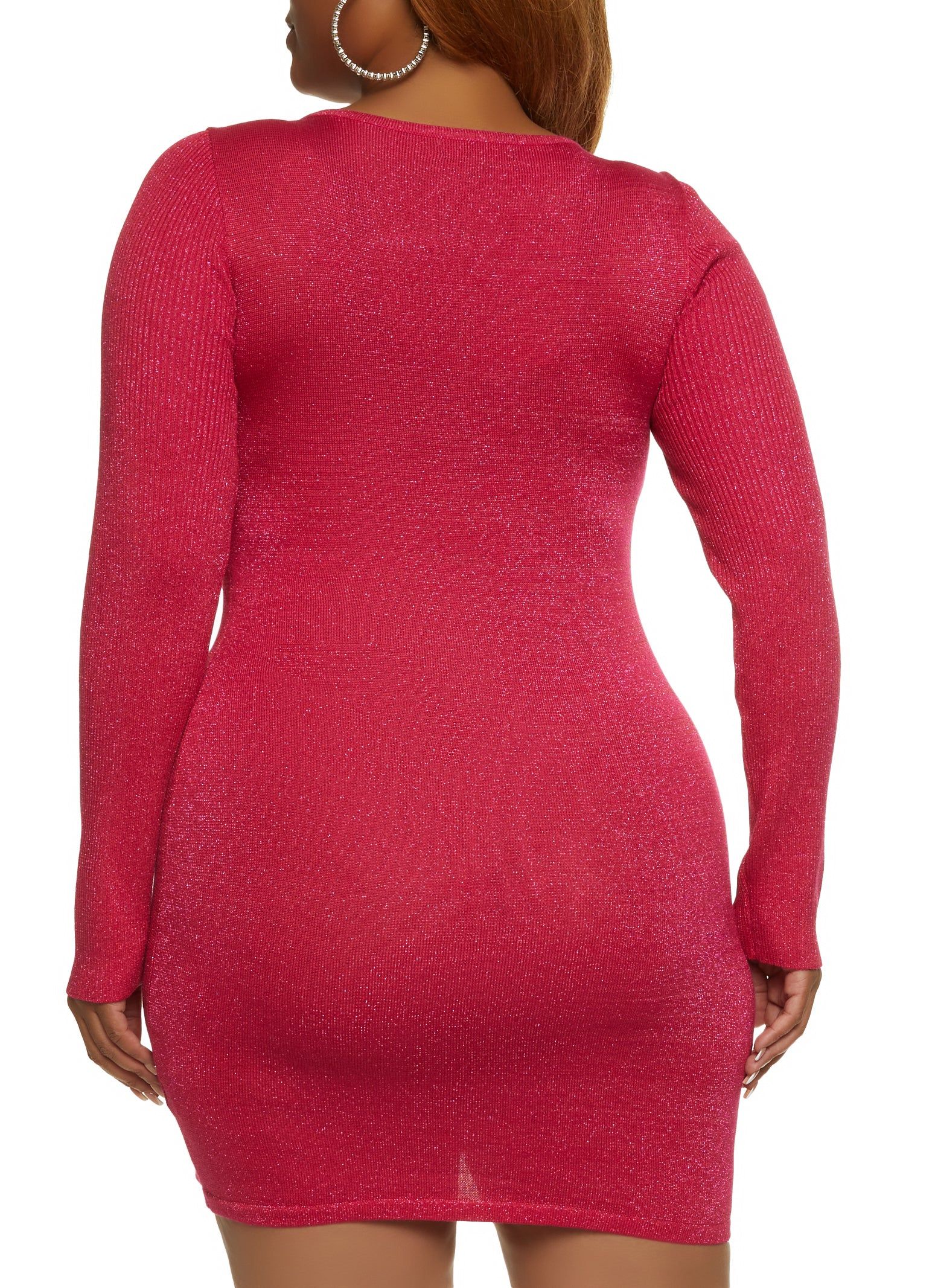 Plus Size Lurex Ruched Front Sweater Dress sold by Rainbow product image thumbnail 3
