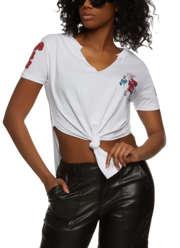 Find Your Way Graffiti Graphic Knot Front Tee sold by Rainbow