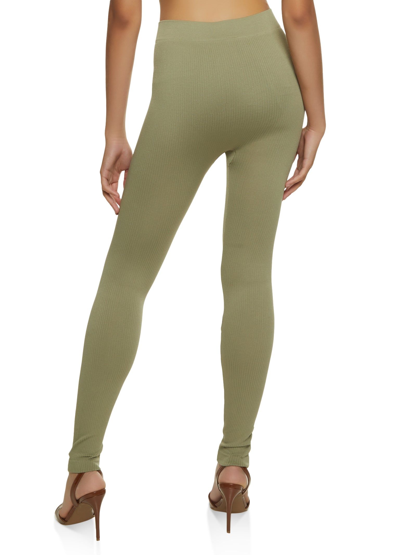 Solid Seamless Ribbed Leggings sold by Rainbow product image thumbnail 2