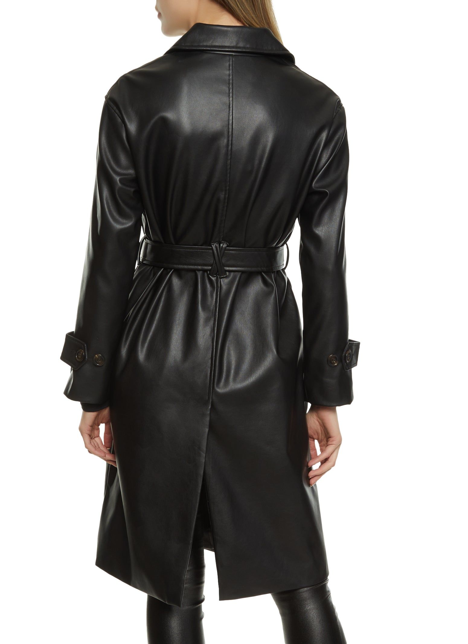 Faux Leather Trench Coat sold by Rainbow product image thumbnail 3