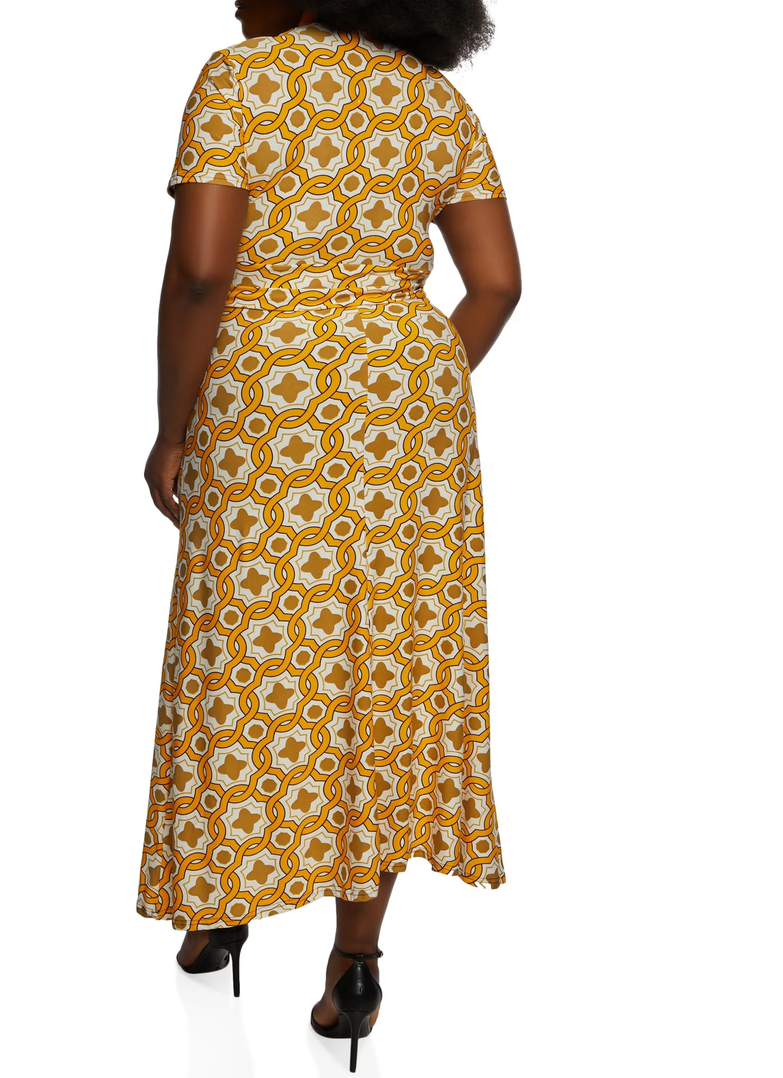 Plus Size Printed Faux Wrap Dress sold by Rainbow product image thumbnail 3