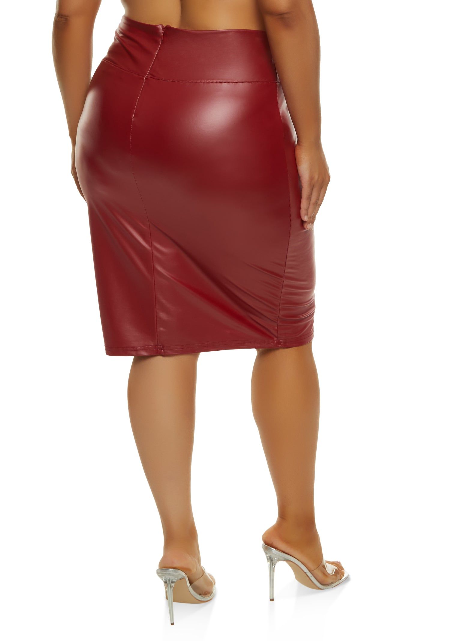 Plus Size Faux Leather Pencil Skirt sold by Rainbow product image thumbnail 2