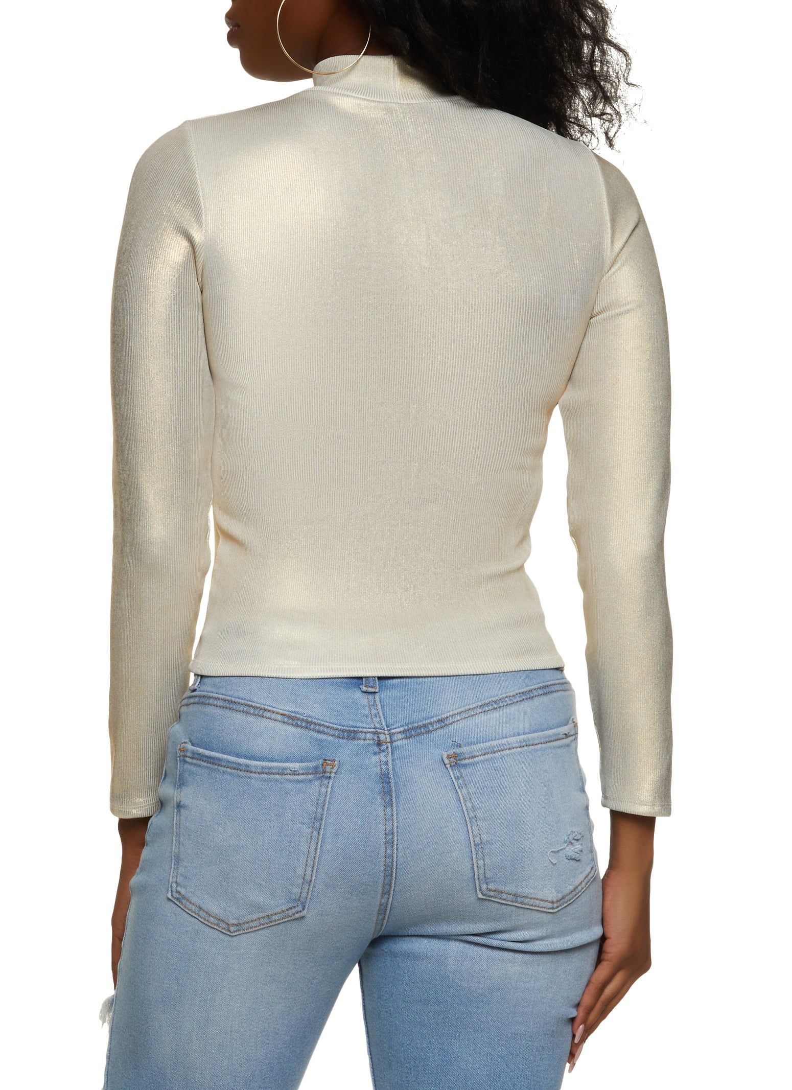 Foil Knit Mock Neck Sweater sold by Rainbow product image thumbnail 2