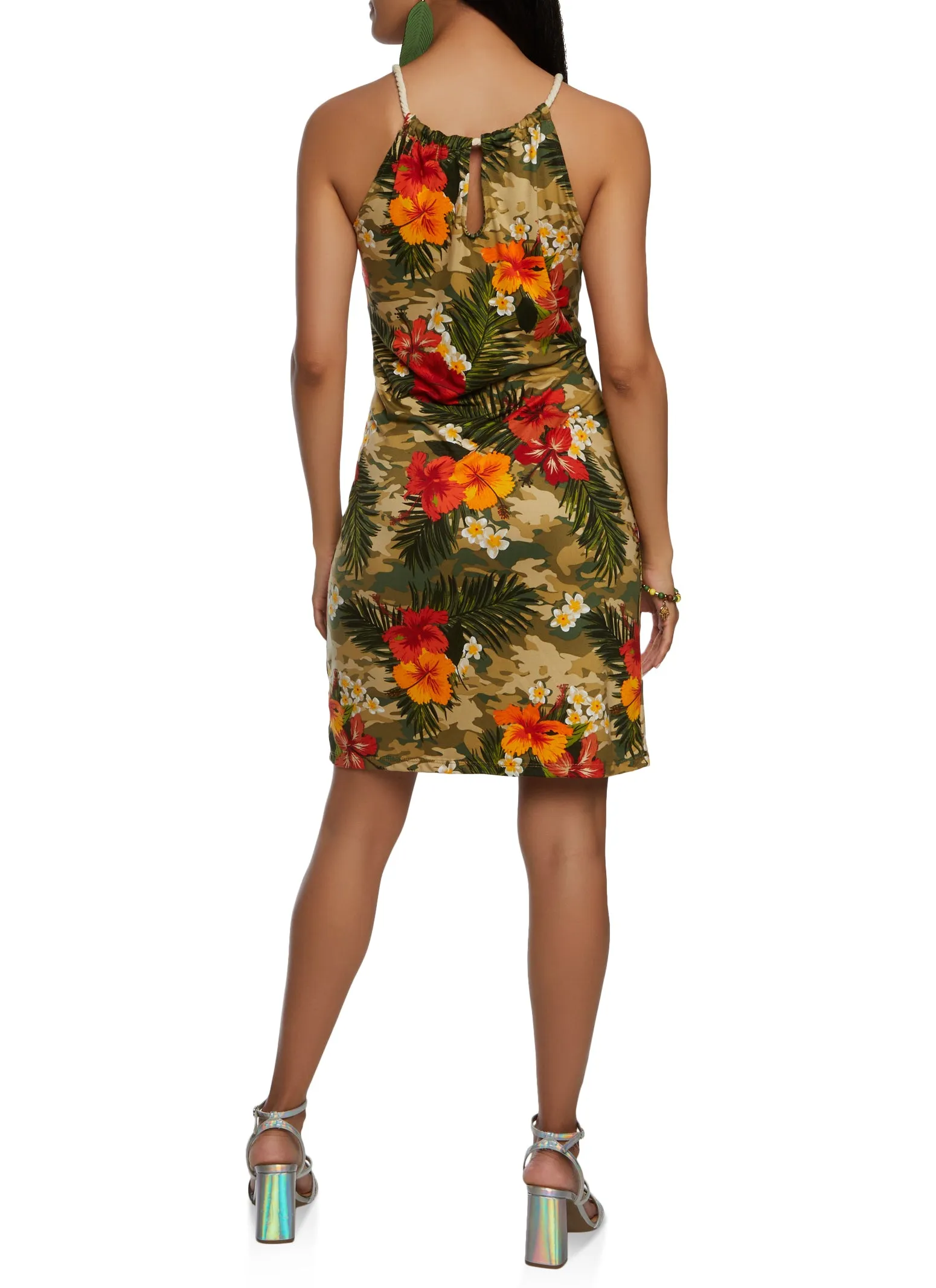 Camo Floral Print Rope Strap Midi Dress sold by Rainbow product image thumbnail 3