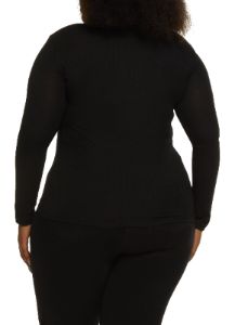 Plus Size Ribbed Knit Turtleneck Top sold by Rainbow