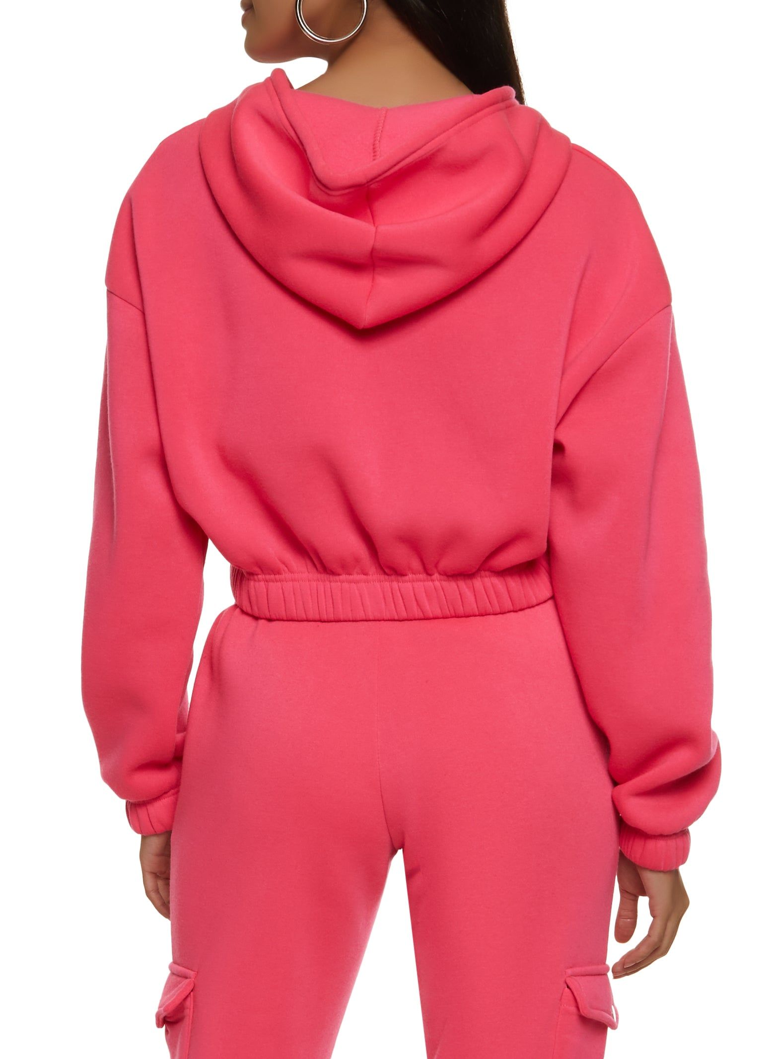Zip Front Cargo Pocket Cropped Hoodie sold by Rainbow product image thumbnail 3