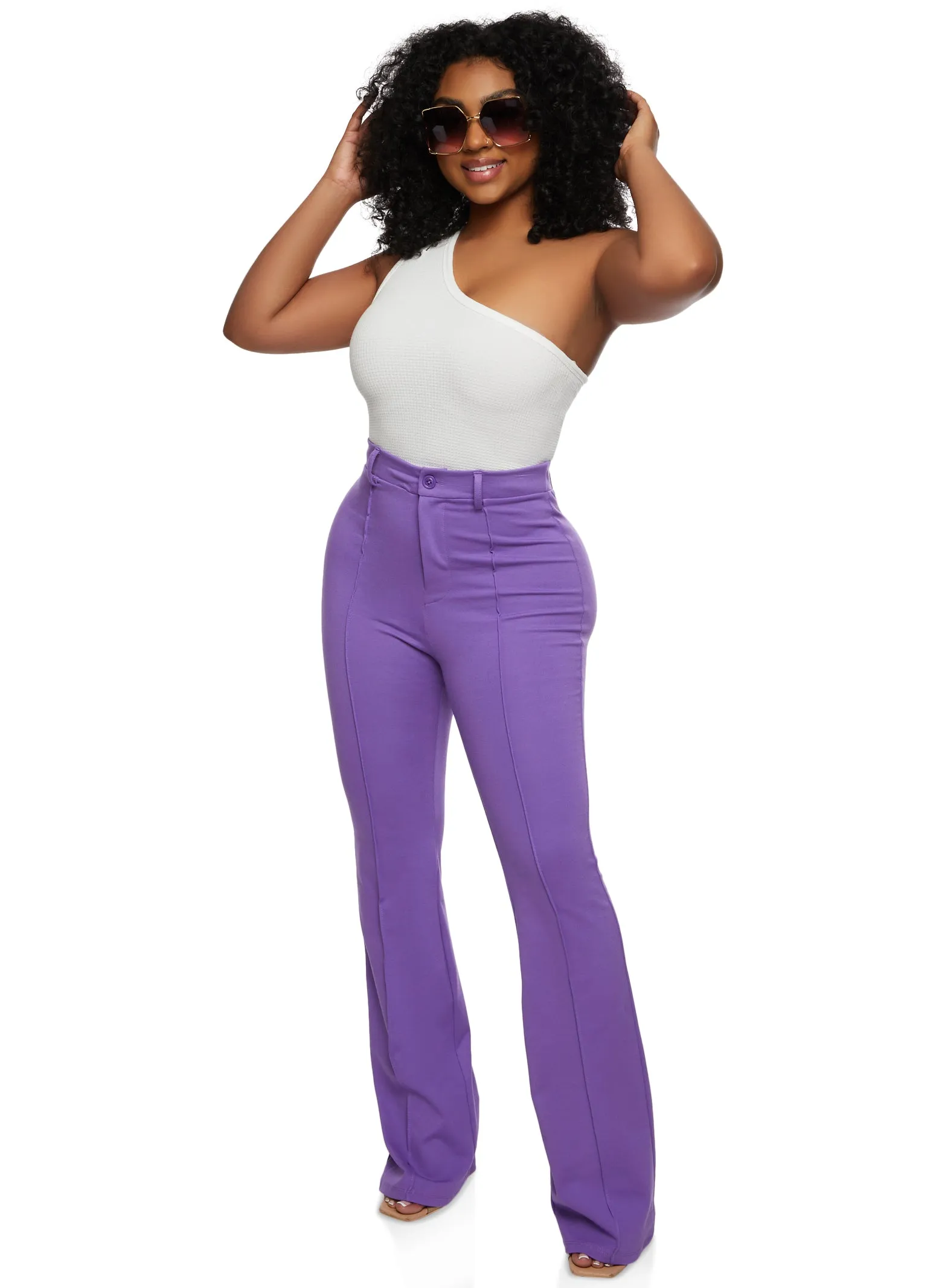 Pintuck High Waist Dress Pants sold by Rainbow