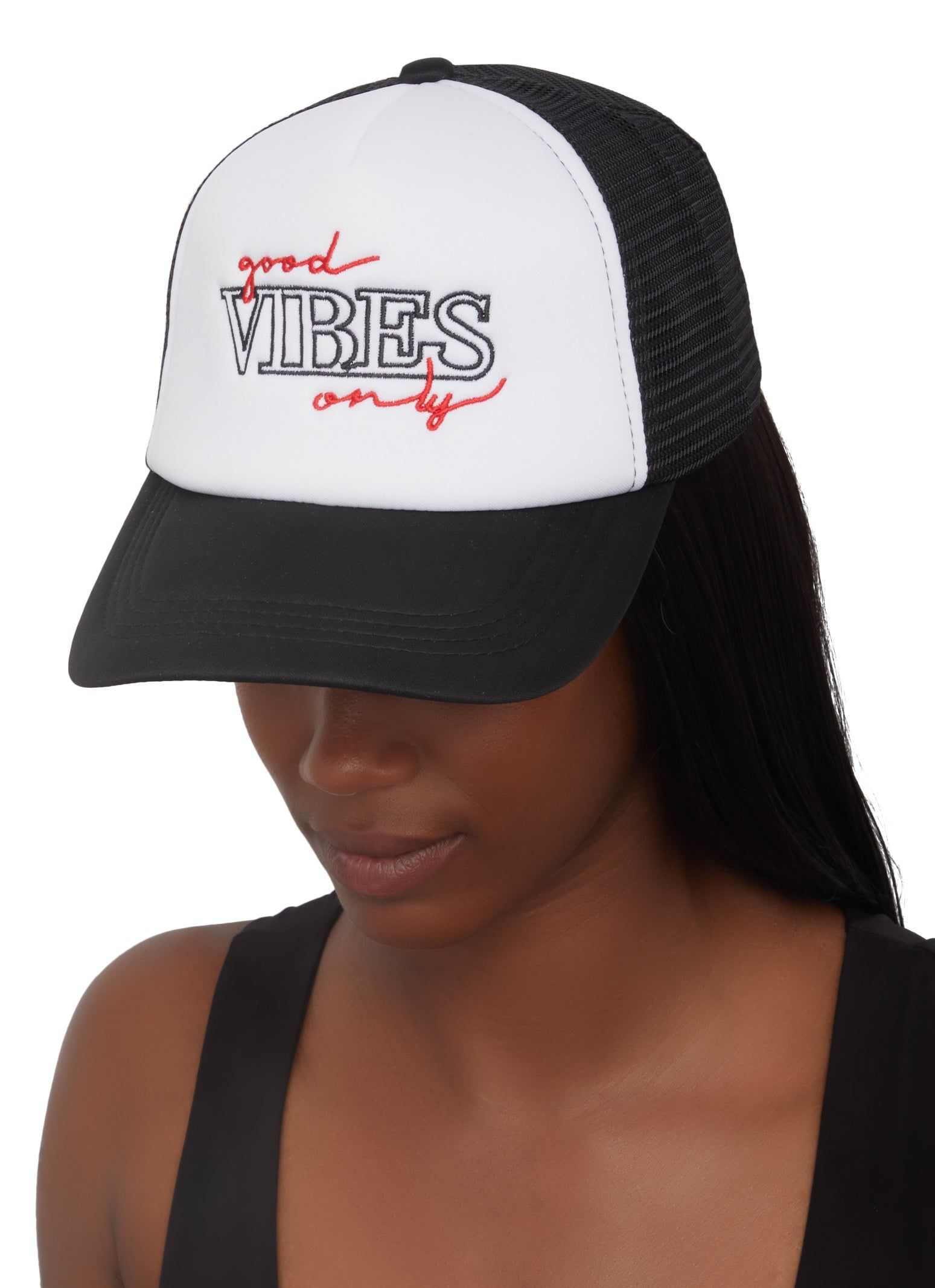 Good Vibes Only Trucker Hat sold by Rainbow