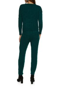 Cable Knit Crew Neck Sweater and Leggings Set sold by Rainbow