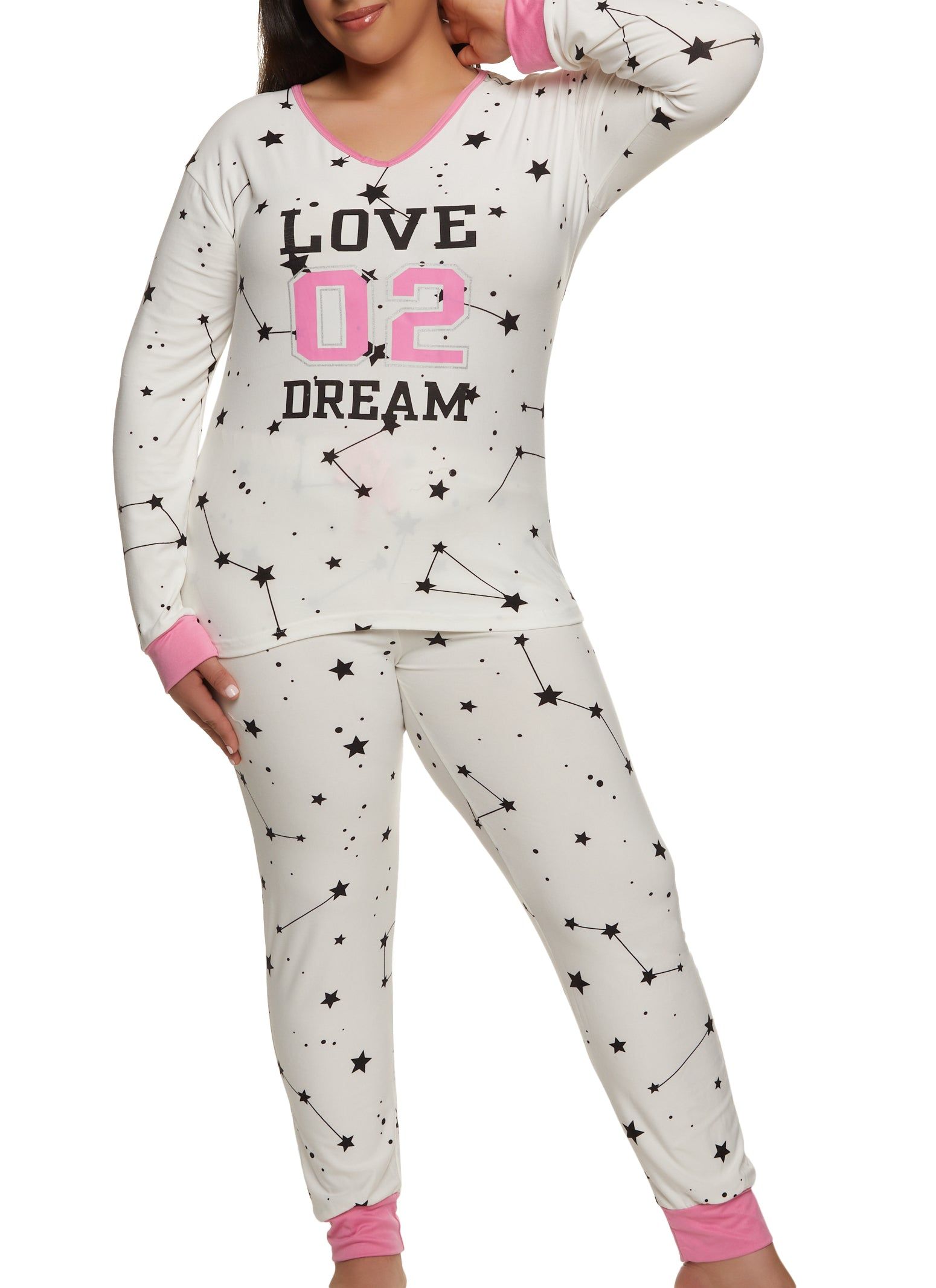 Plus Size Love 02 Dream Pajama Top and Pants sold by Rainbow