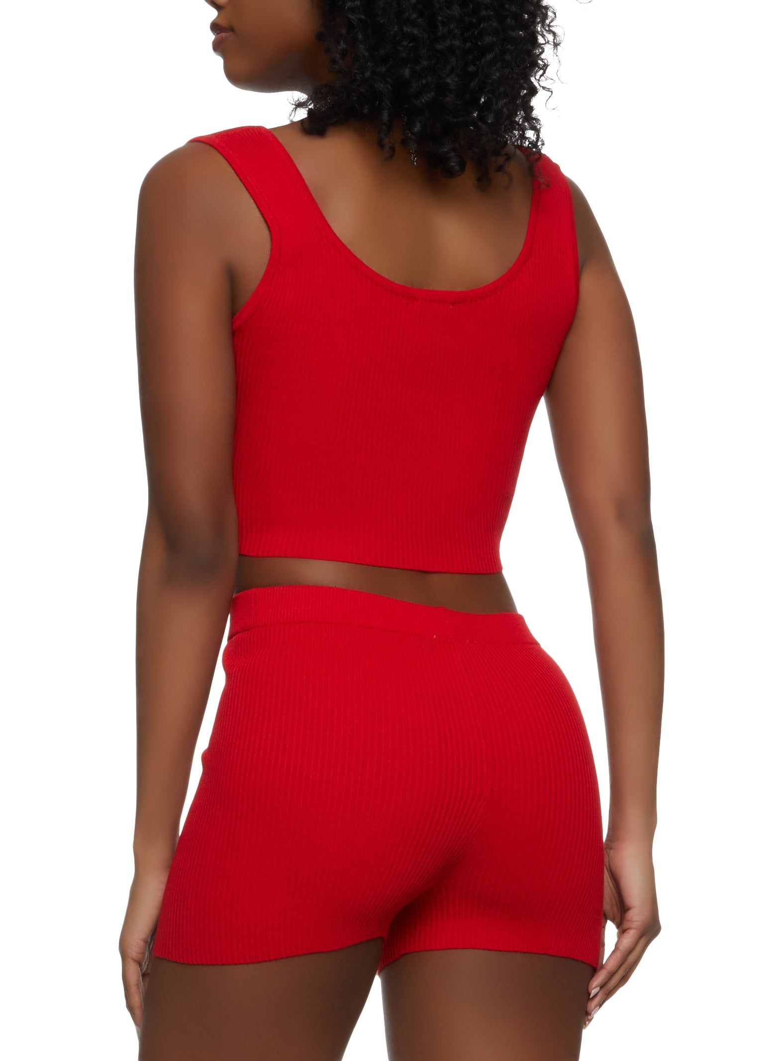 Ribbed Snap Button Detail Tie Front Tank Top sold by Rainbow product image thumbnail 3