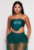Faux Leather Cropped Corset Top sold by Rainbow
