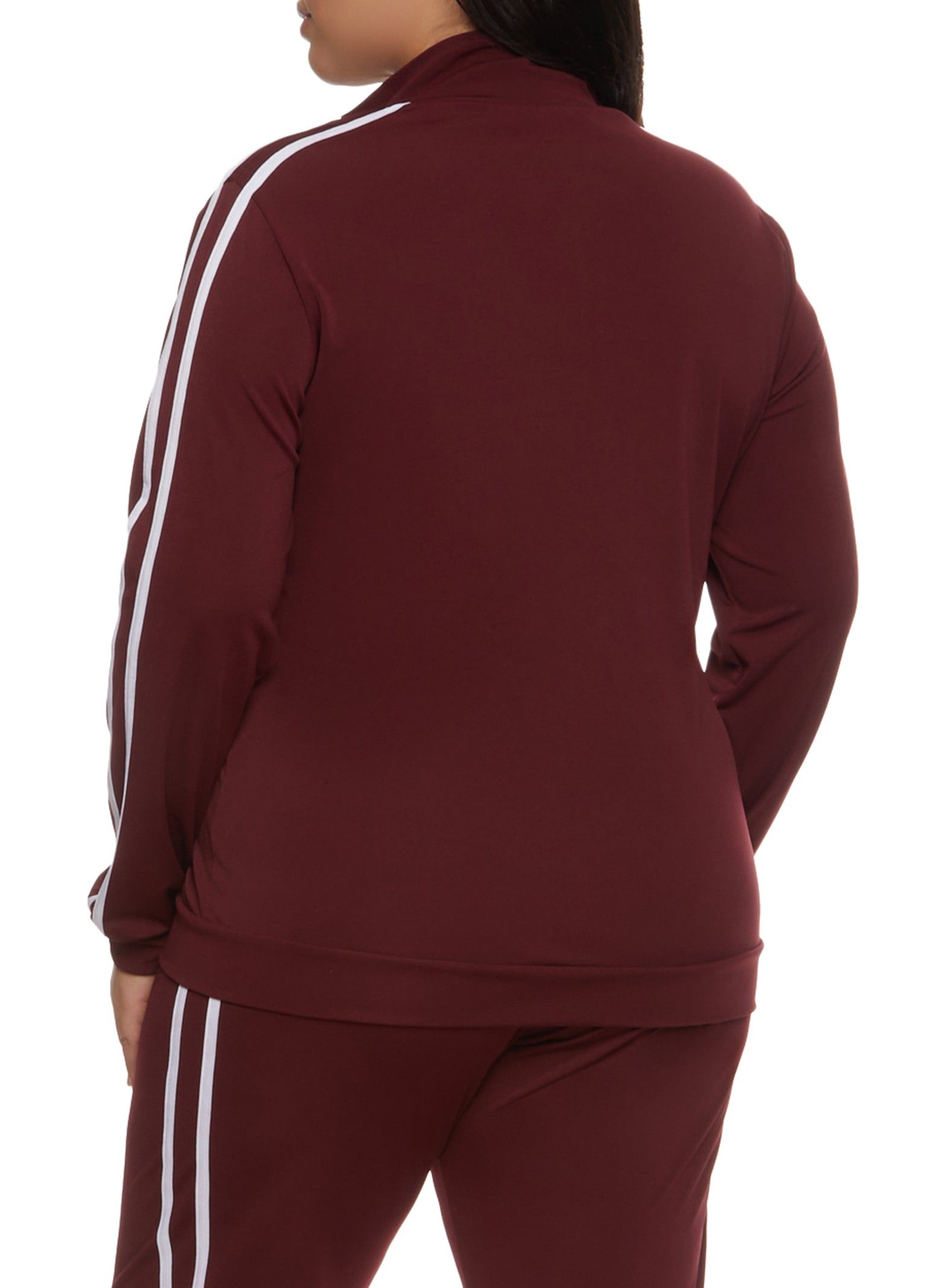 Plus Size Varsity Striped Zip Front Track Jacket sold by Rainbow product image thumbnail 3