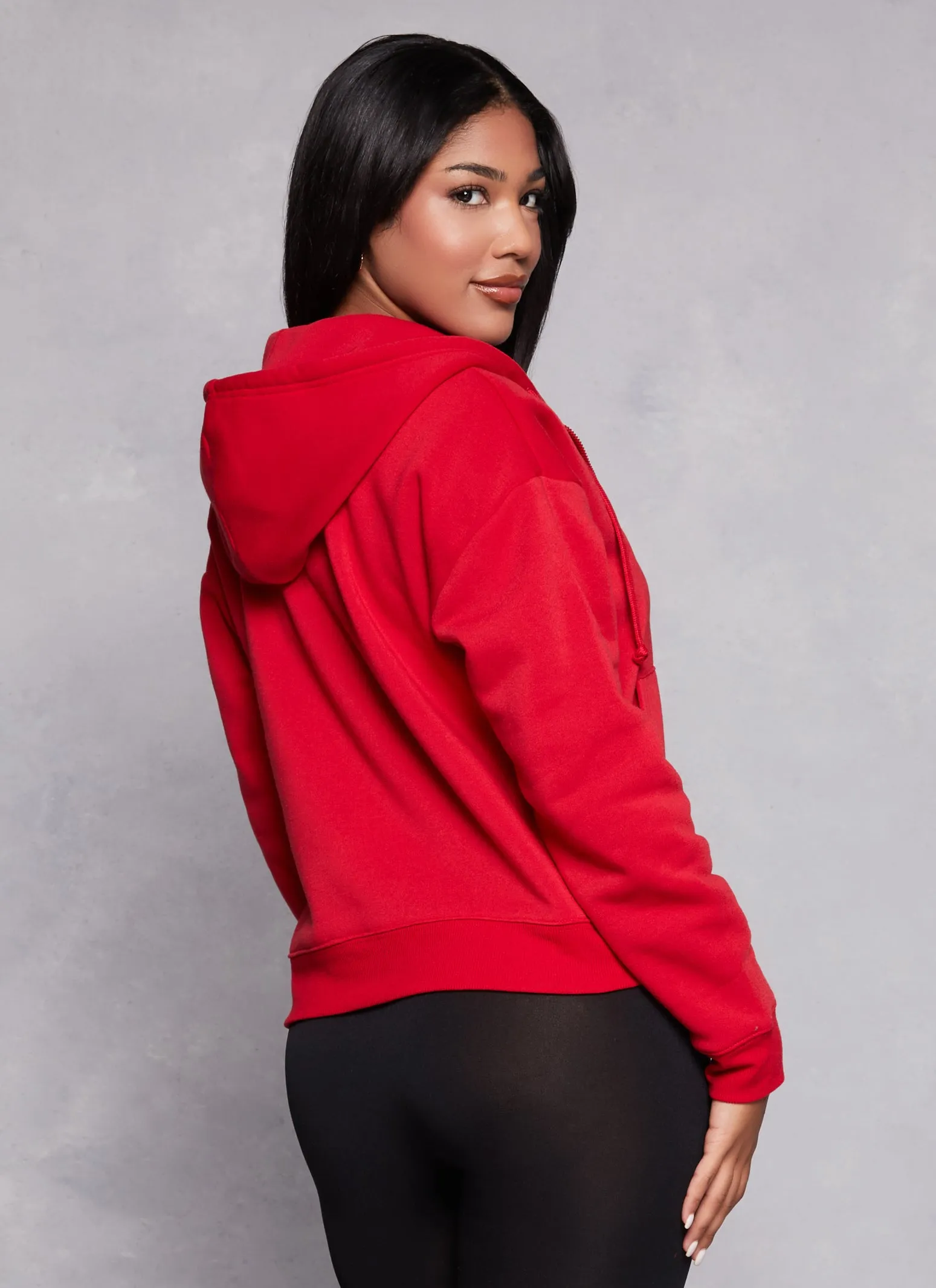 Fleece Zip Front Hooded Sweatshirt sold by Rainbow product image thumbnail 3