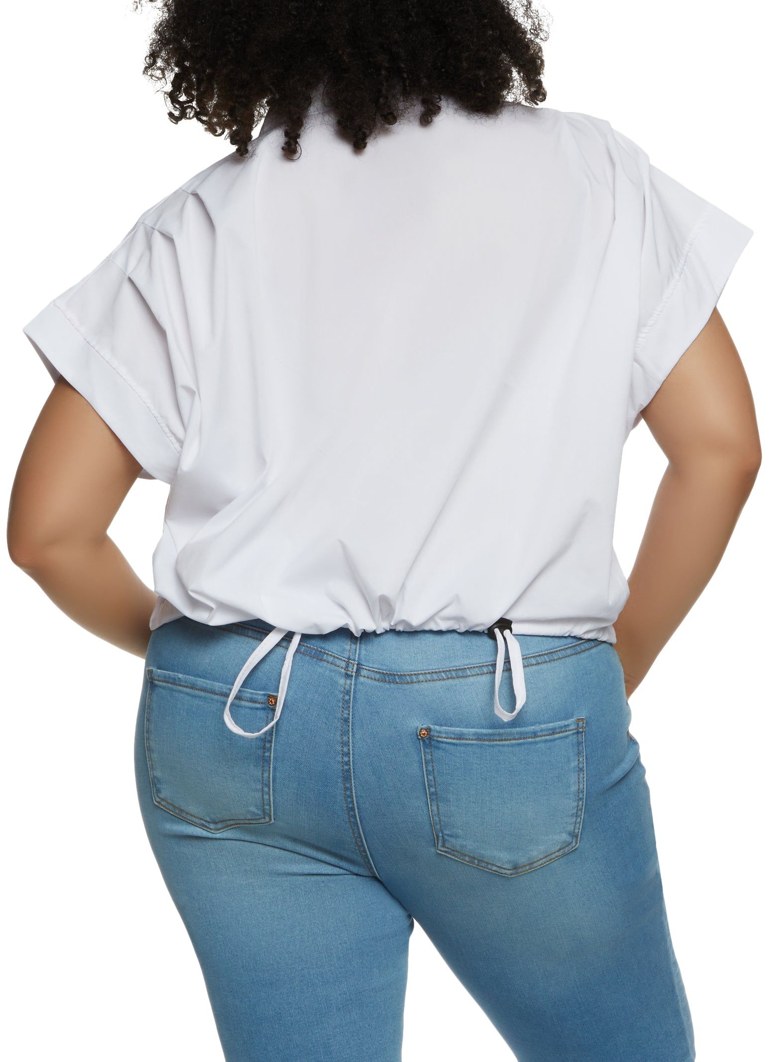 Plus Size Toggle Hem Button Front Shirt sold by Rainbow product image thumbnail 2