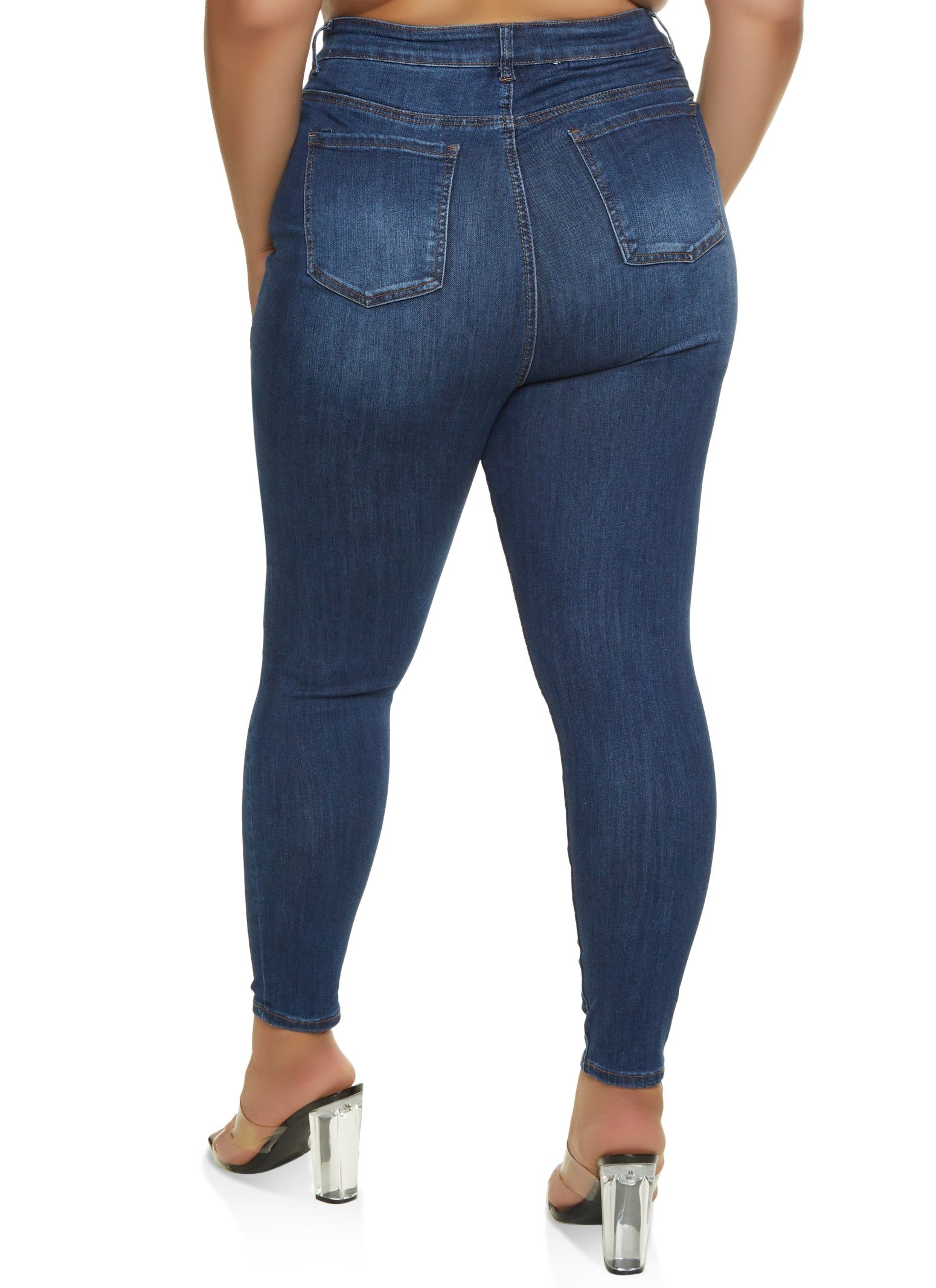 Plus Size WAX High Waist Whiskered Skinny Jeans sold by Rainbow product image thumbnail 2