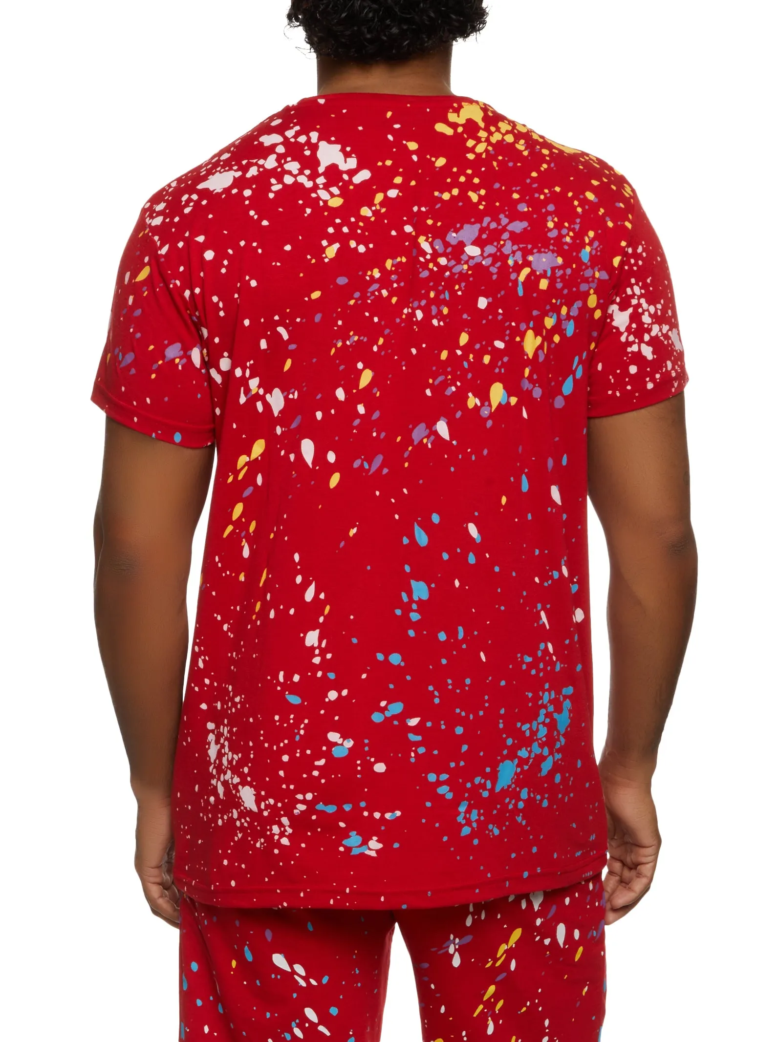 Mens Hustlin Paint Splatter Chenille Patch Graphic Tee sold by Rainbow product image thumbnail 3