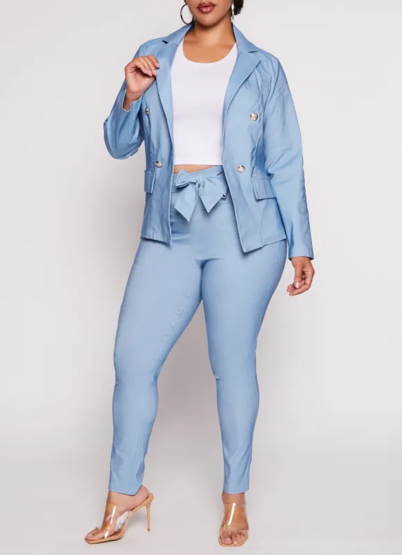 Plus Size Tie Waist Skinny Leg Pants sold by Rainbow