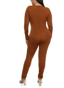 Plus Size Daisy Long Sleeve Crew Neck Catsuit sold by Rainbow