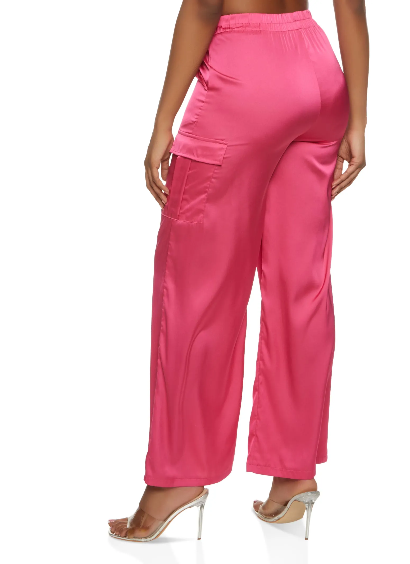 Satin Cargo Pocket Wide Leg Pants sold by Rainbow product image thumbnail 2