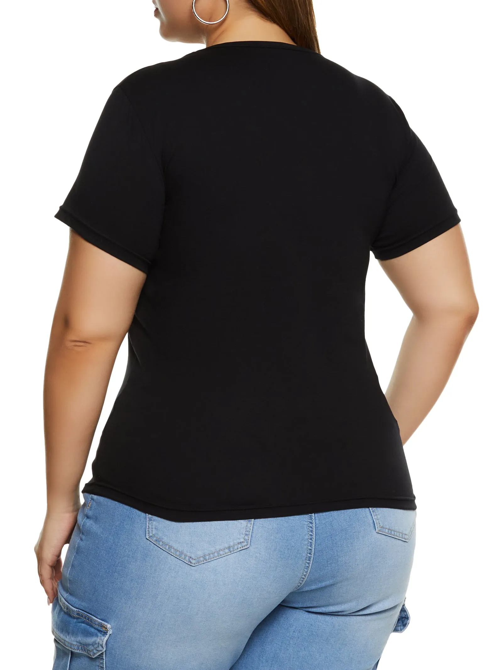 Plus Size Basic Laser Cut T Shirt sold by Rainbow product image thumbnail 3